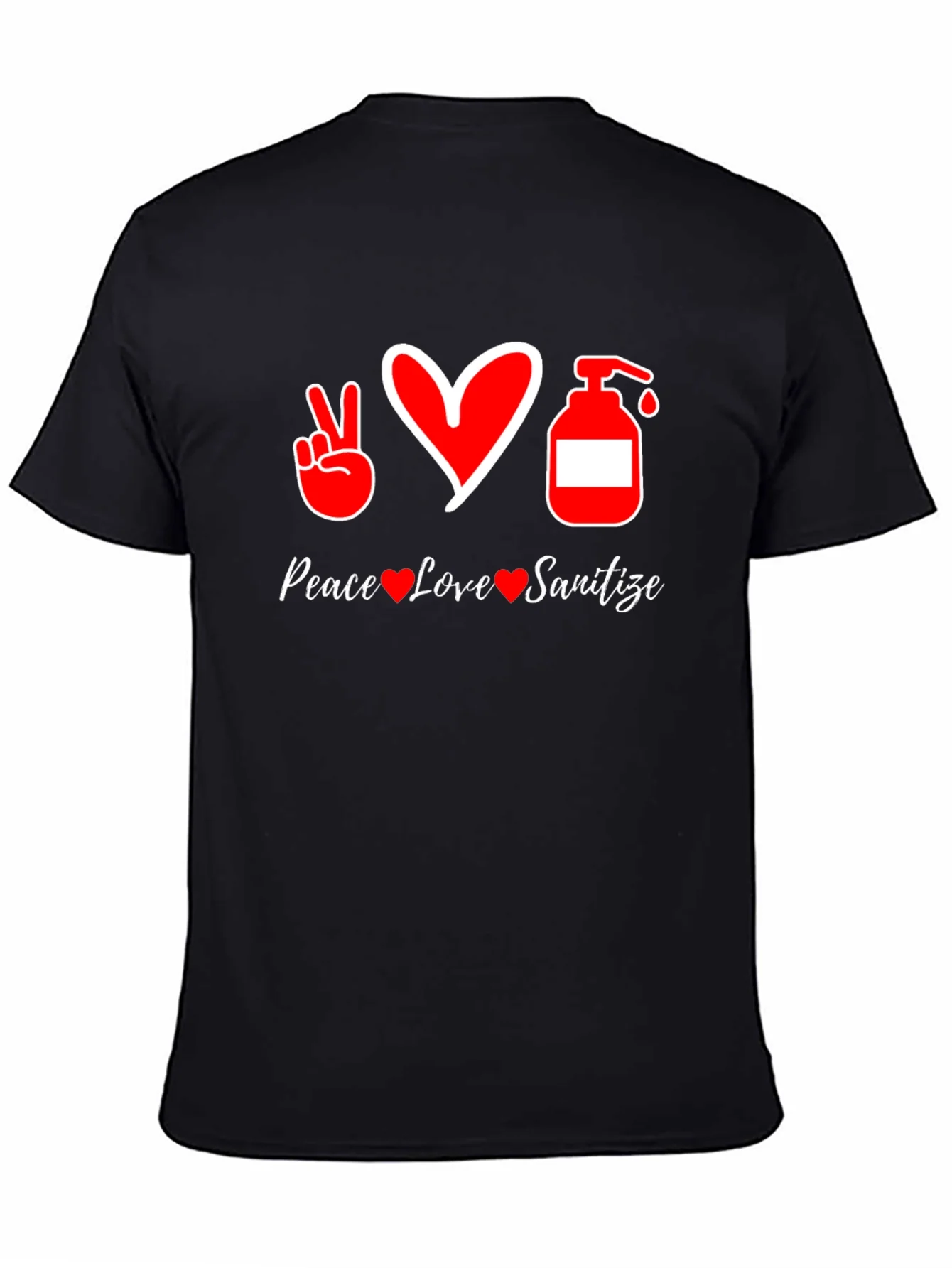 Rebbecca Peace Love Sanitize Black T-Shirt