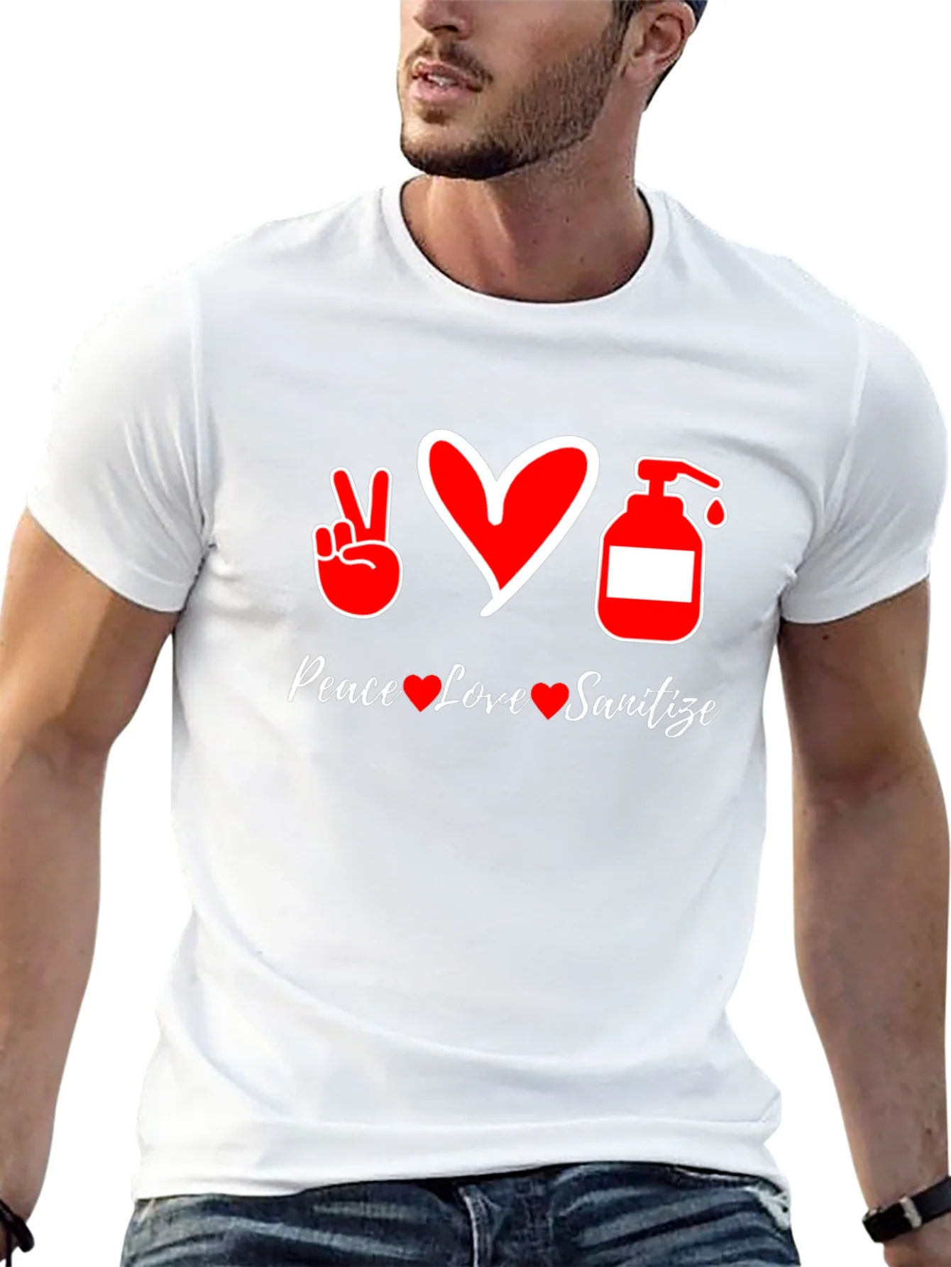 Rebbecca Peace Love Sanitize Black T-Shirt