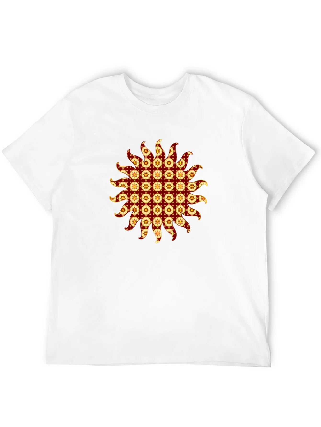 Rebbecca Stylish Black T-Shirt with Sunburst Graphic