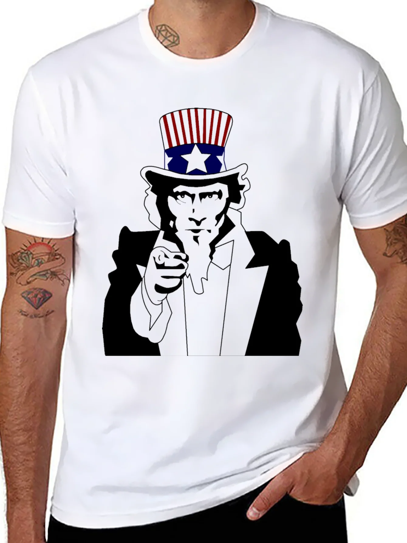Rebbecca Uncle Sam Pointing Black T-Shirt