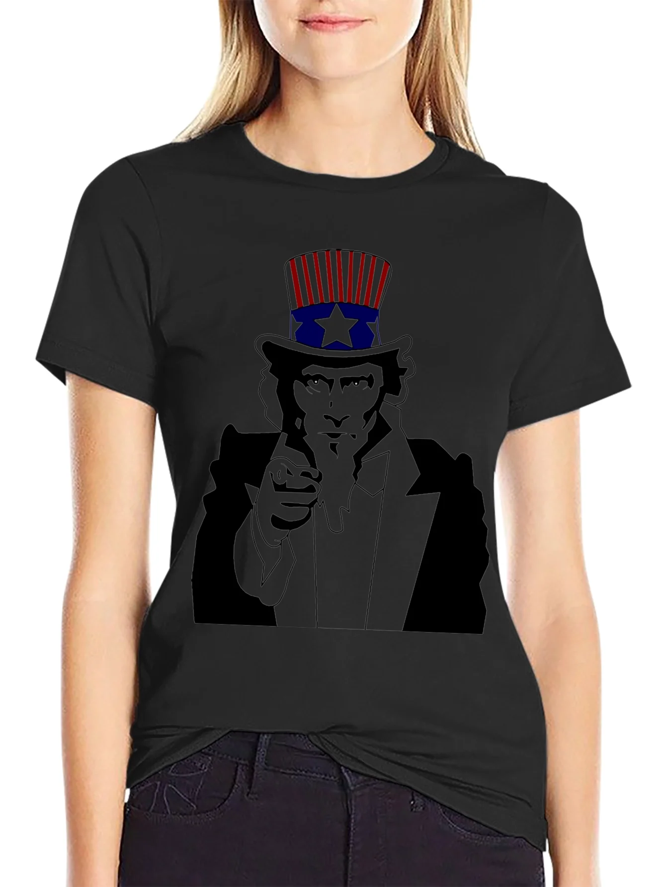 Rebbecca Uncle Sam Pointing Black T-Shirt