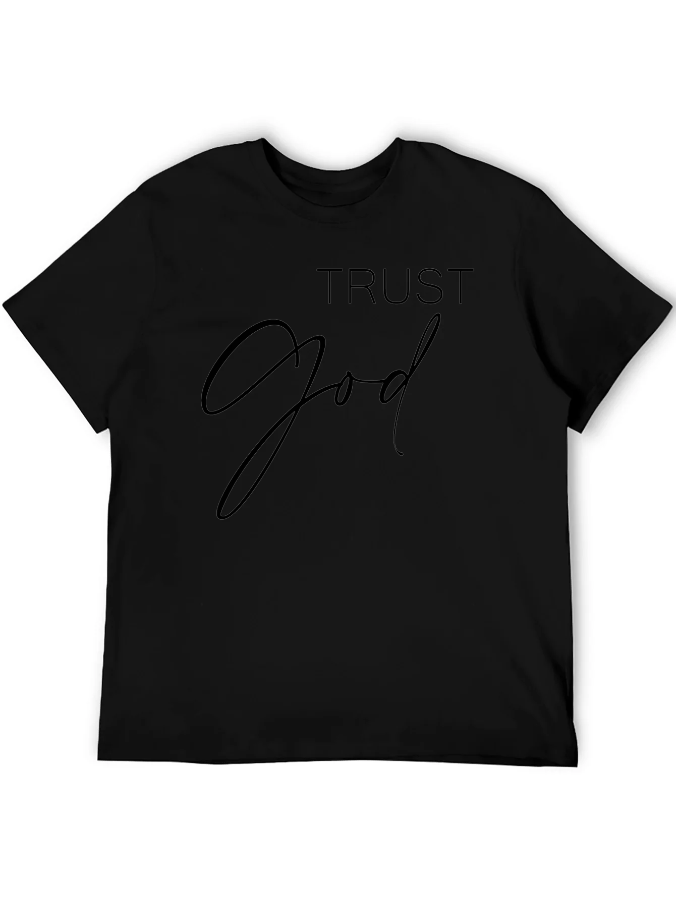Camiseta Negra Trust God para Hombre