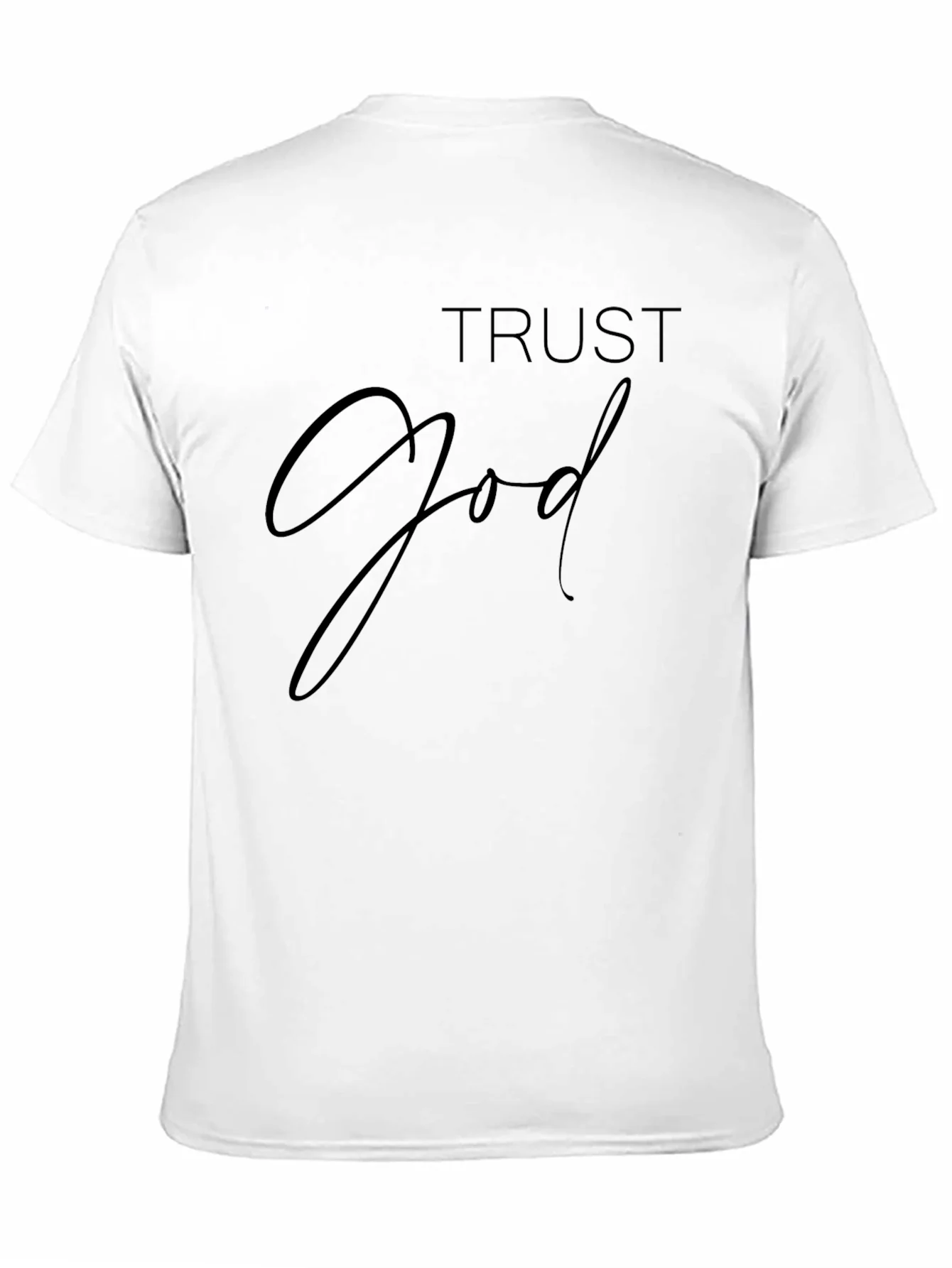 Camiseta Negra Trust God para Hombre