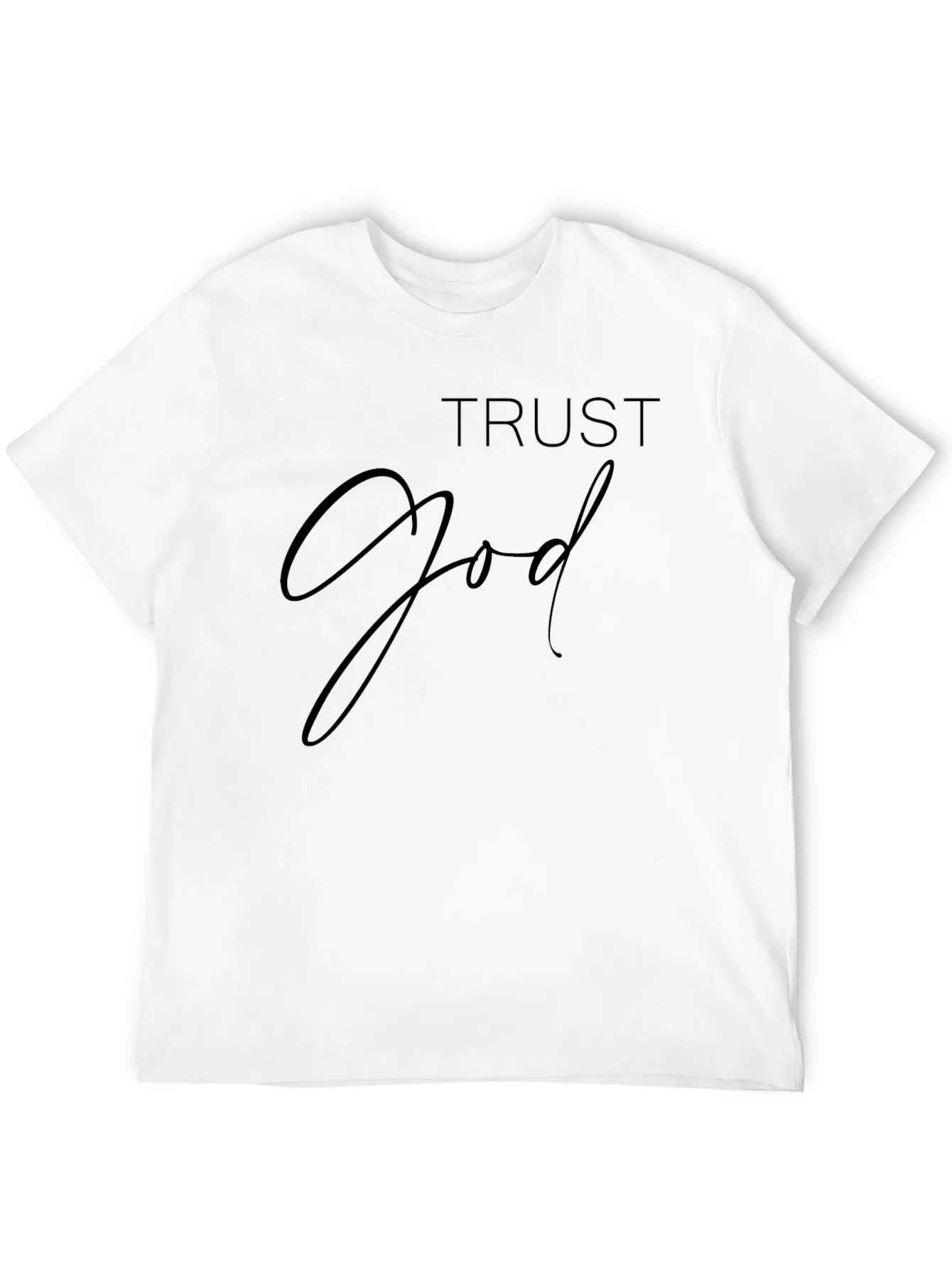 Camiseta Negra Trust God para Hombre