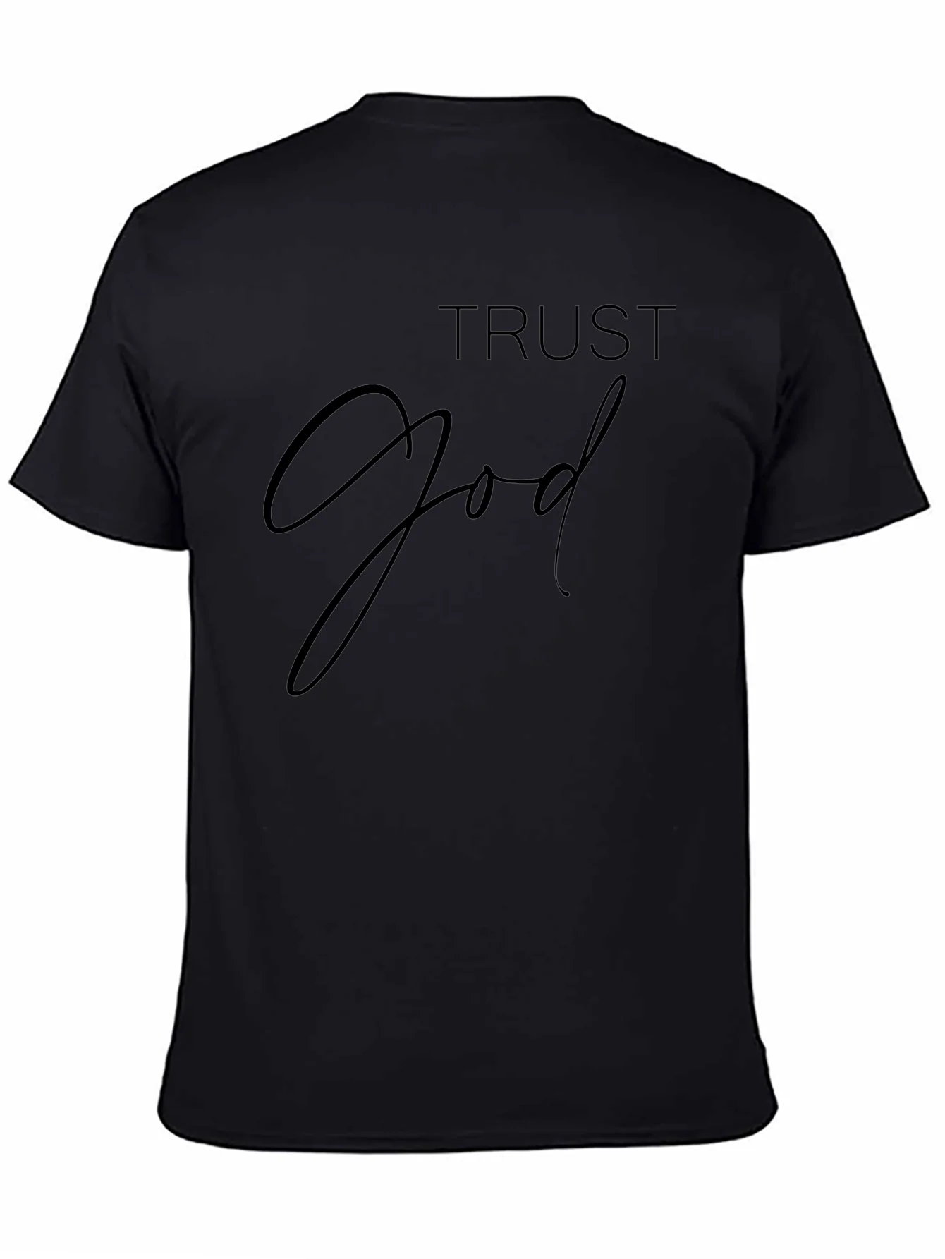 Camiseta Negra Trust God para Hombre