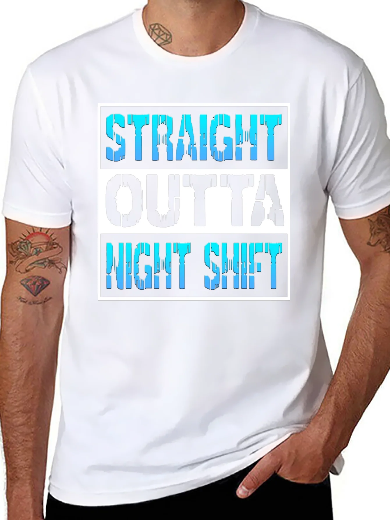 Camiseta Negra Straight Outta Night Shift