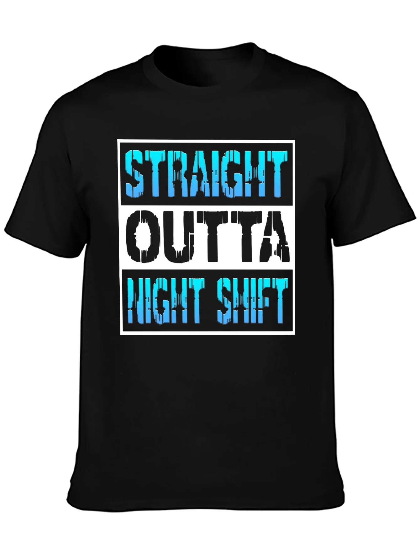 Camiseta Negra Straight Outta Night Shift