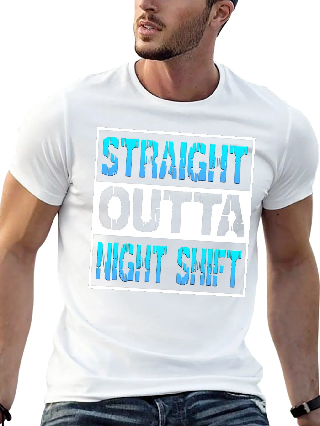 Camiseta Negra Straight Outta Night Shift
