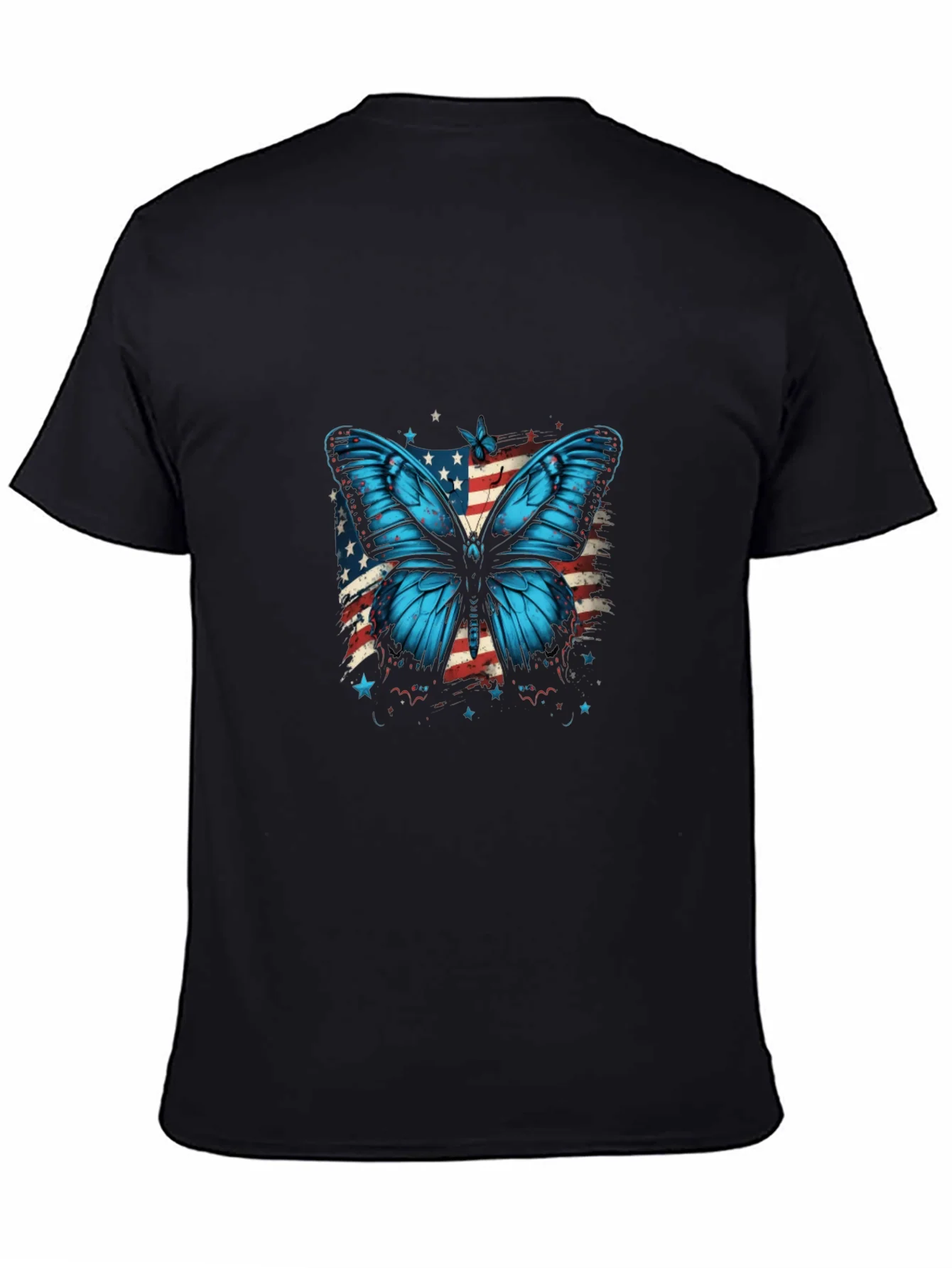 Camiseta Negra con Mariposa Patri¨®tica