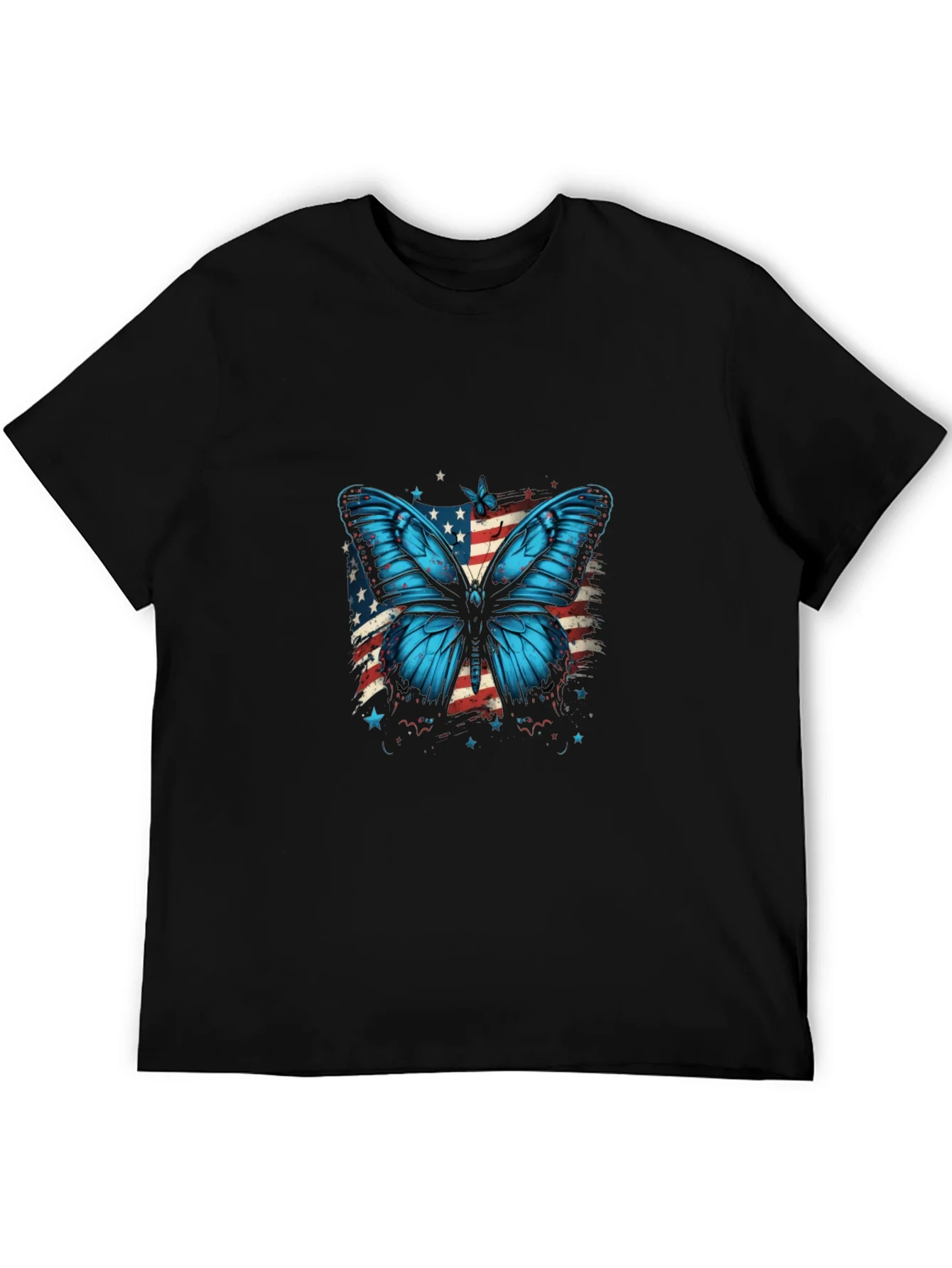 Camiseta Negra con Mariposa Patri¨®tica