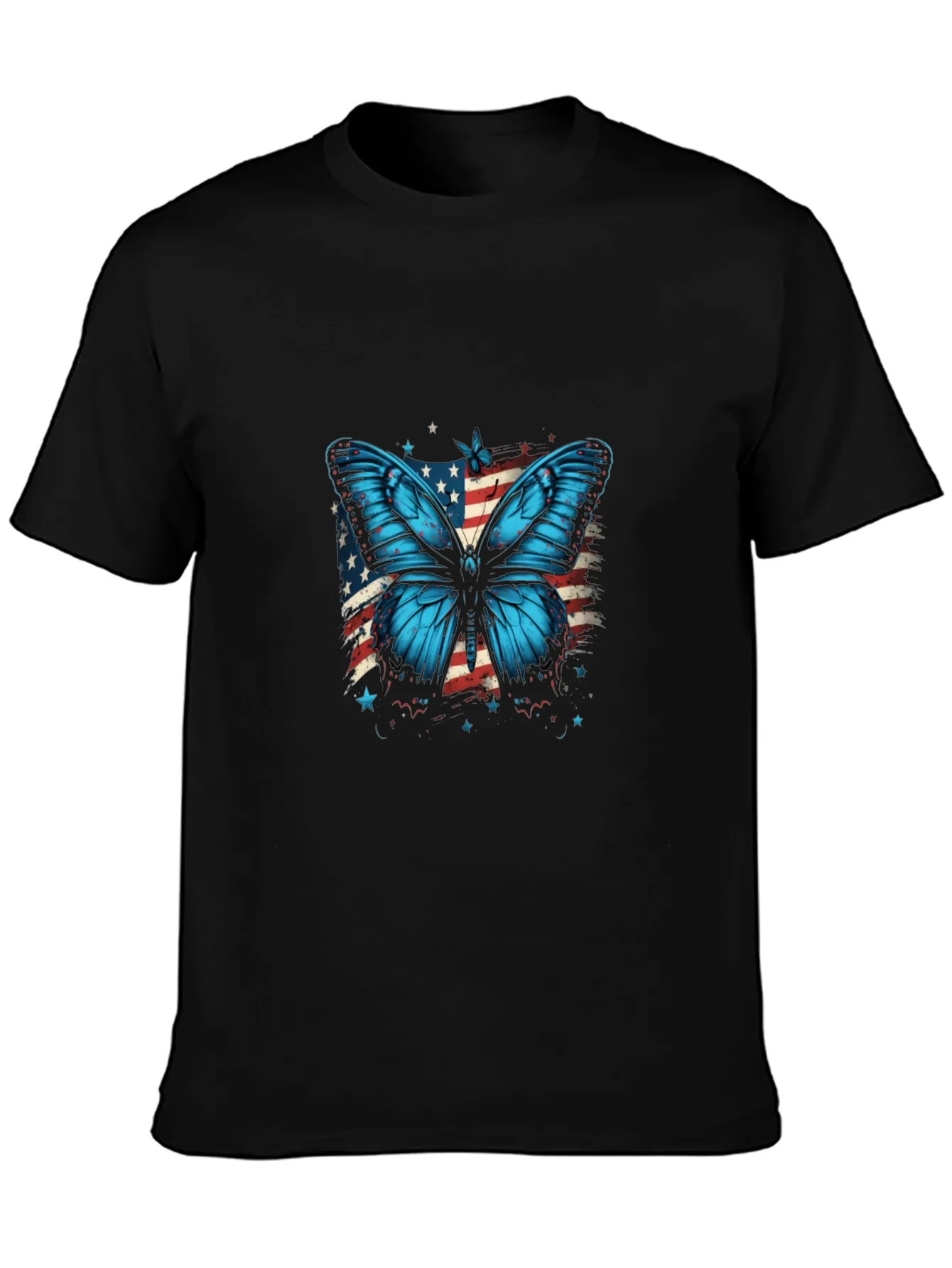 Camiseta Negra con Mariposa Patri¨®tica
