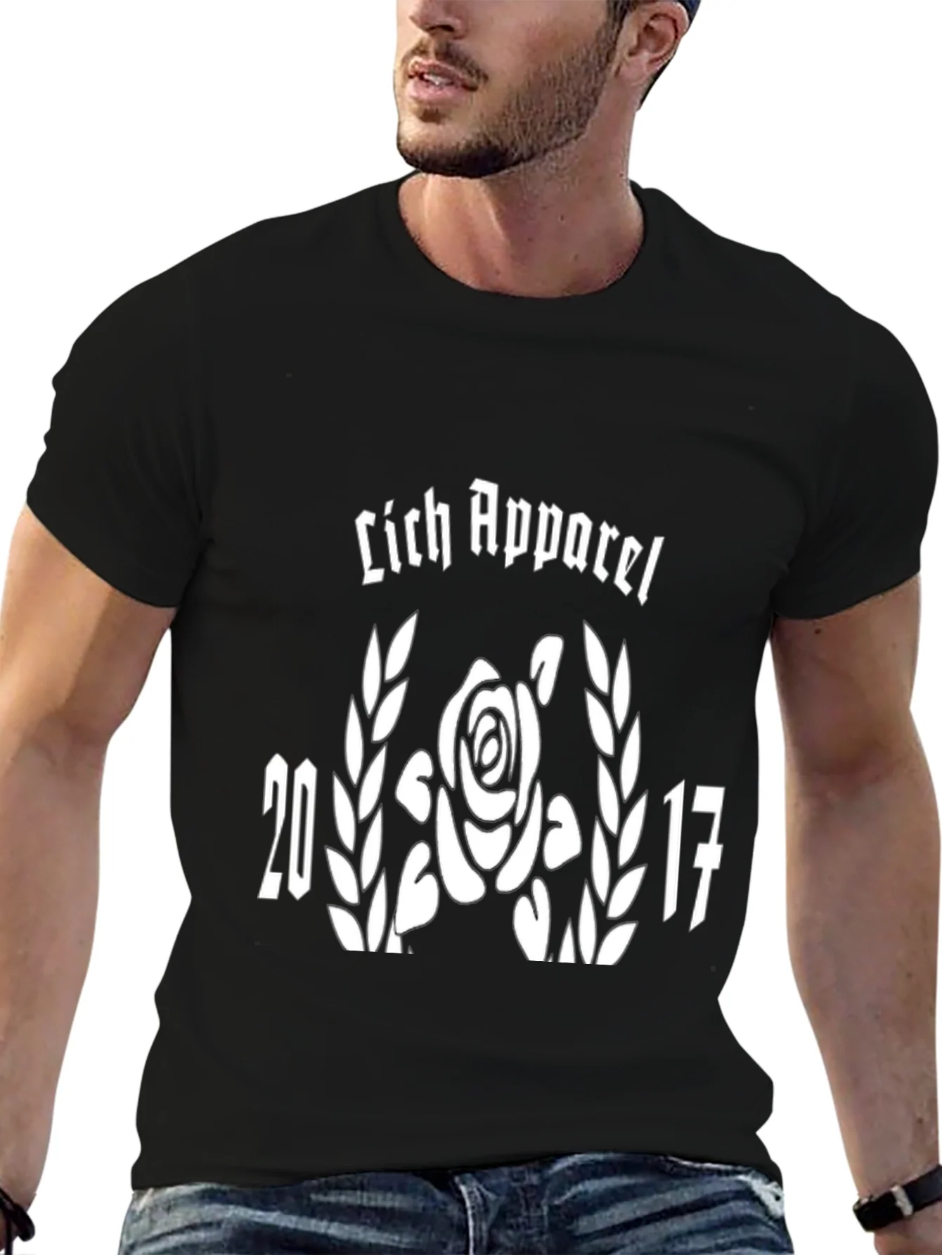 Rebbecca Lich Apparel Black T-Shirt Rose and 2017 Graphic