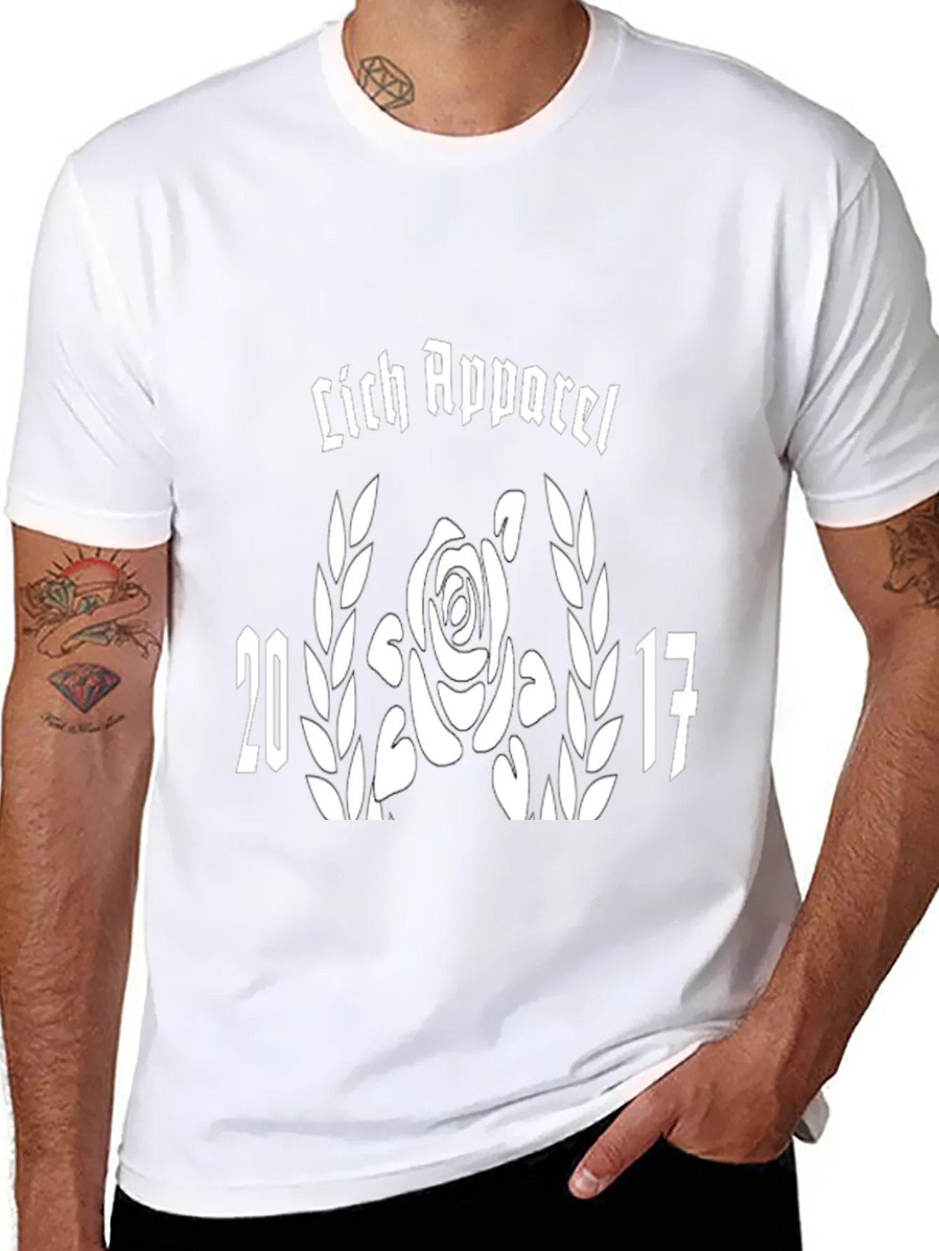 Rebbecca Lich Apparel Black T-Shirt Rose and 2017 Graphic
