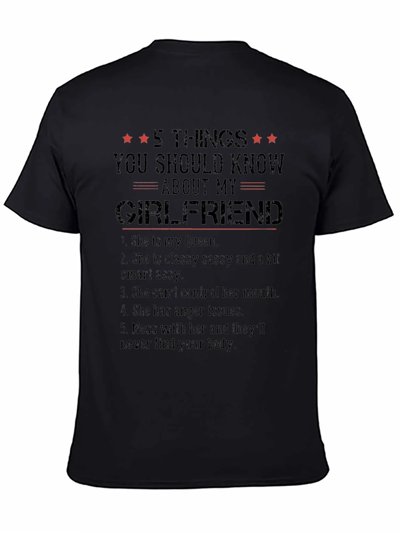 Camiseta Negra con Dise?o Gr¨¢fico de Novia