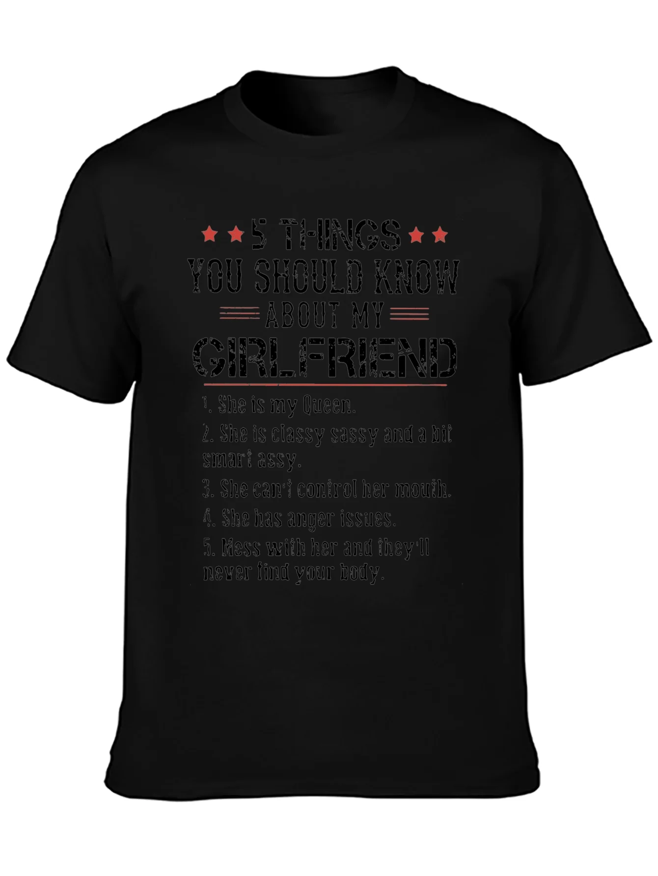 Camiseta Negra con Dise?o Gr¨¢fico de Novia