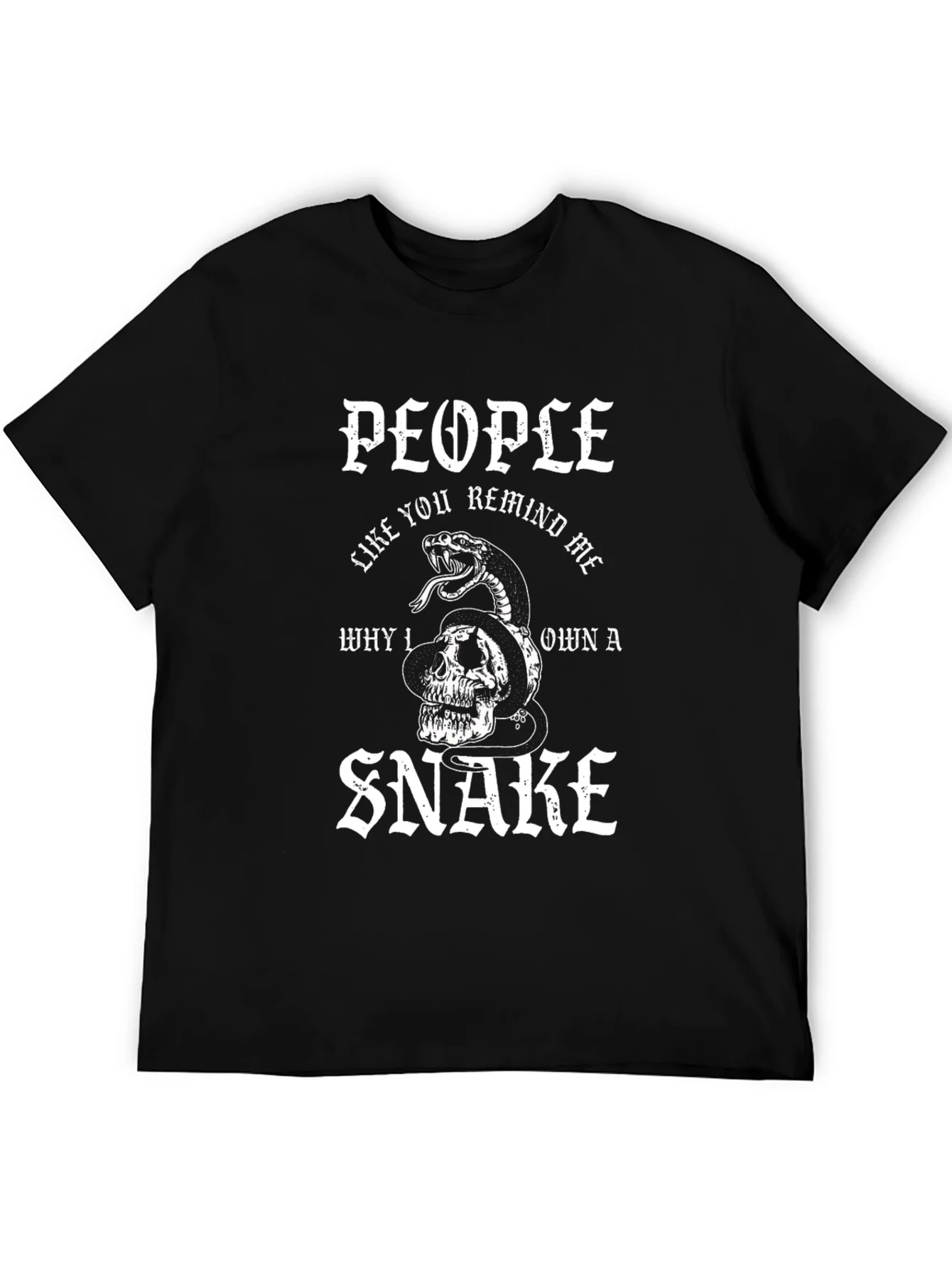 Camiseta Negra con Dise?o de Serpiente y Cr¨¢neo
