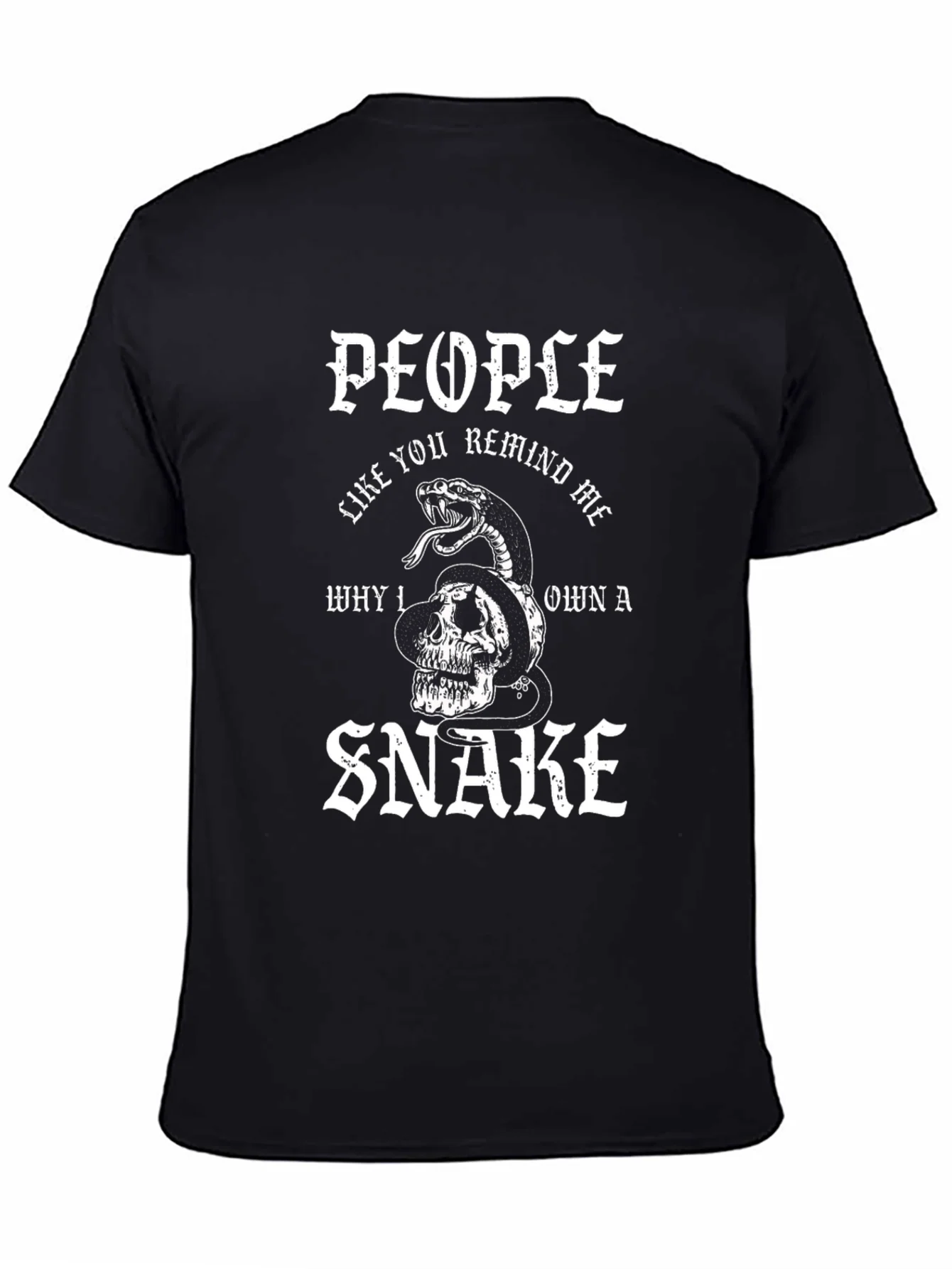 Camiseta Negra con Dise?o de Serpiente y Cr¨¢neo