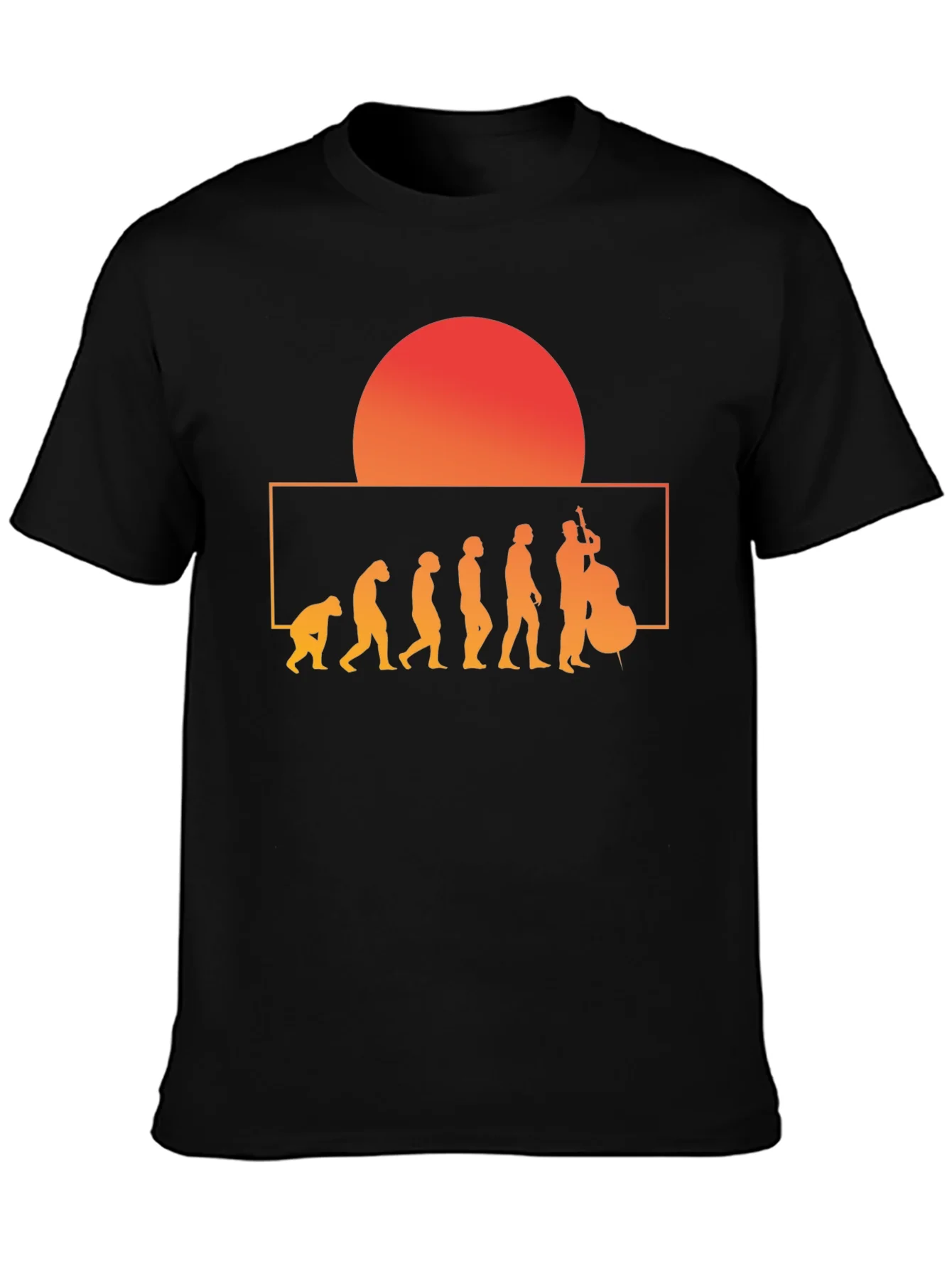 Camiseta Hombre Evoluci¨®n M¨²sico Bajo El¨¦ctrico Atardecer