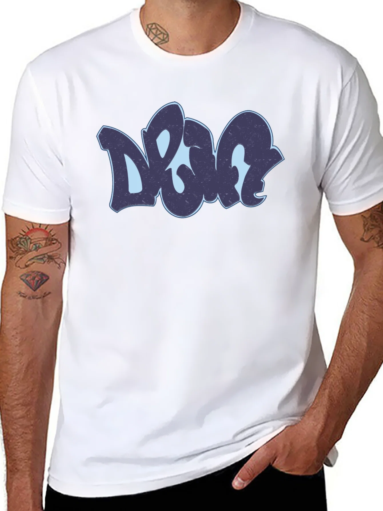 Rebbecca Cool Urban Style DOG Graphic Black T-Shirt