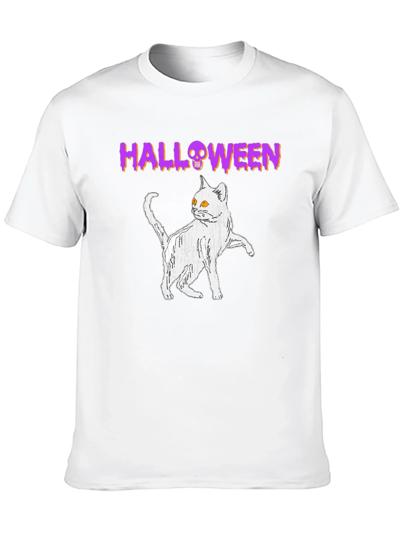 Camiseta Halloween Gato Fantasma