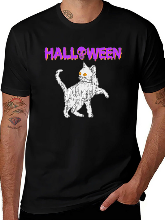 Camiseta Halloween Gato Fantasma