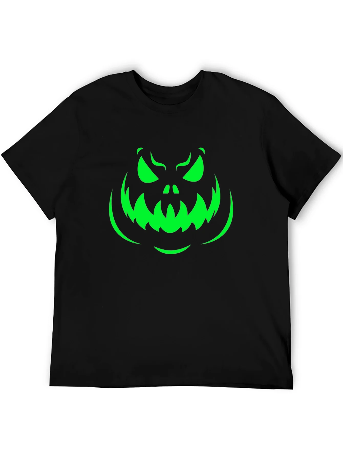 Rebbecca Spooky Pumpkin Face Halloween T-Shirt - Black