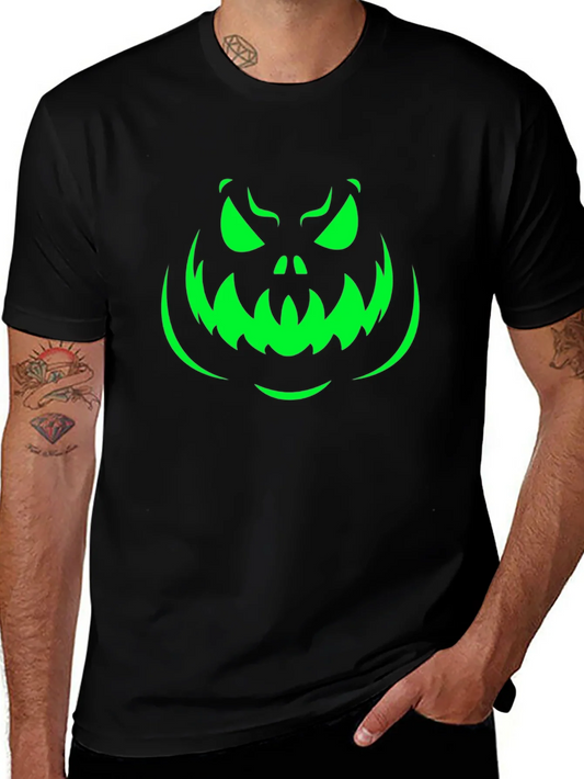 Rebbecca Spooky Pumpkin Face Halloween T-Shirt - Black