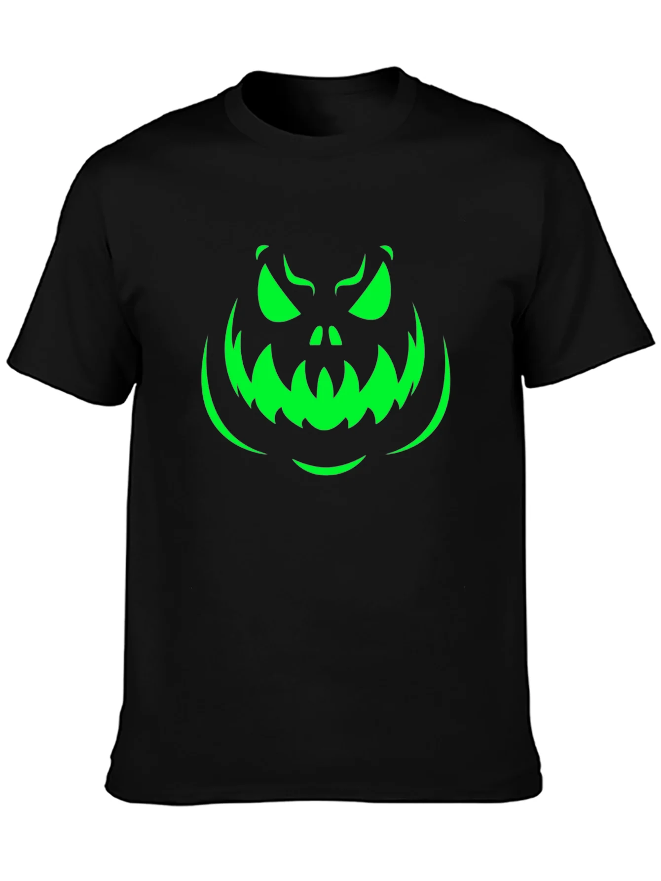 Rebbecca Spooky Pumpkin Face Halloween T-Shirt - Black