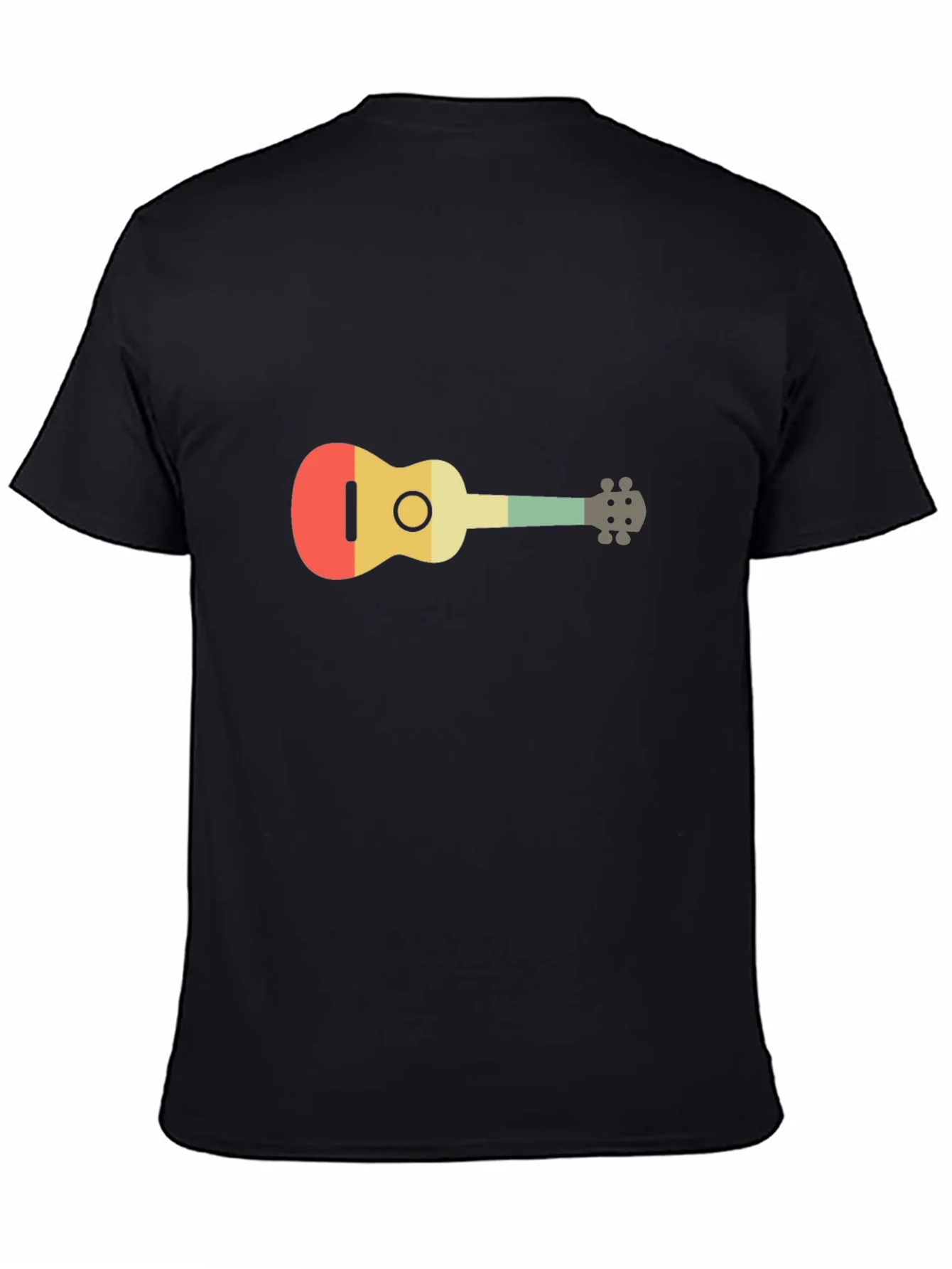 Camiseta Negra con Dise?o de Ukelele Retro