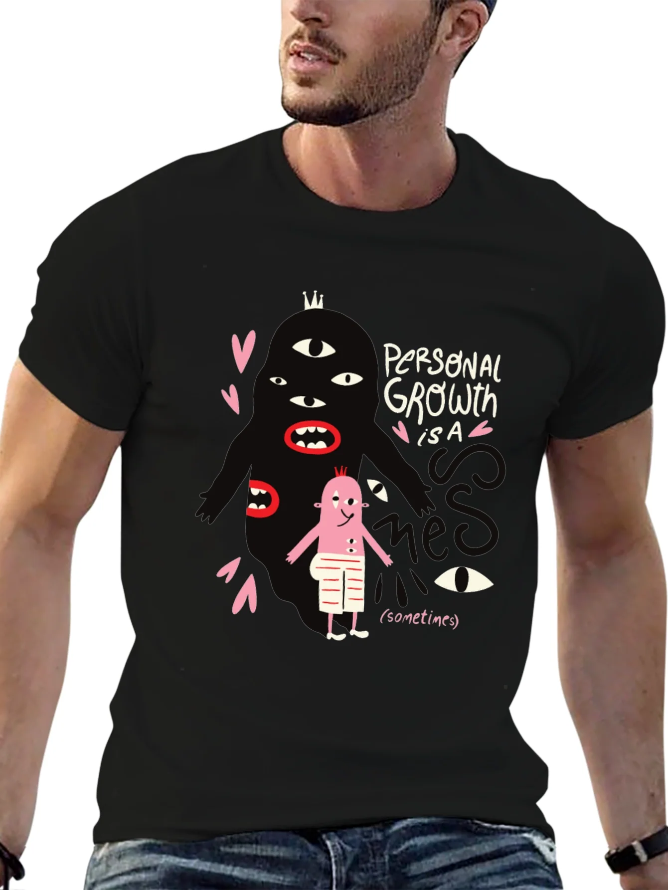 Rebbecca Mens Graphic Tee: Personal Growth Humor