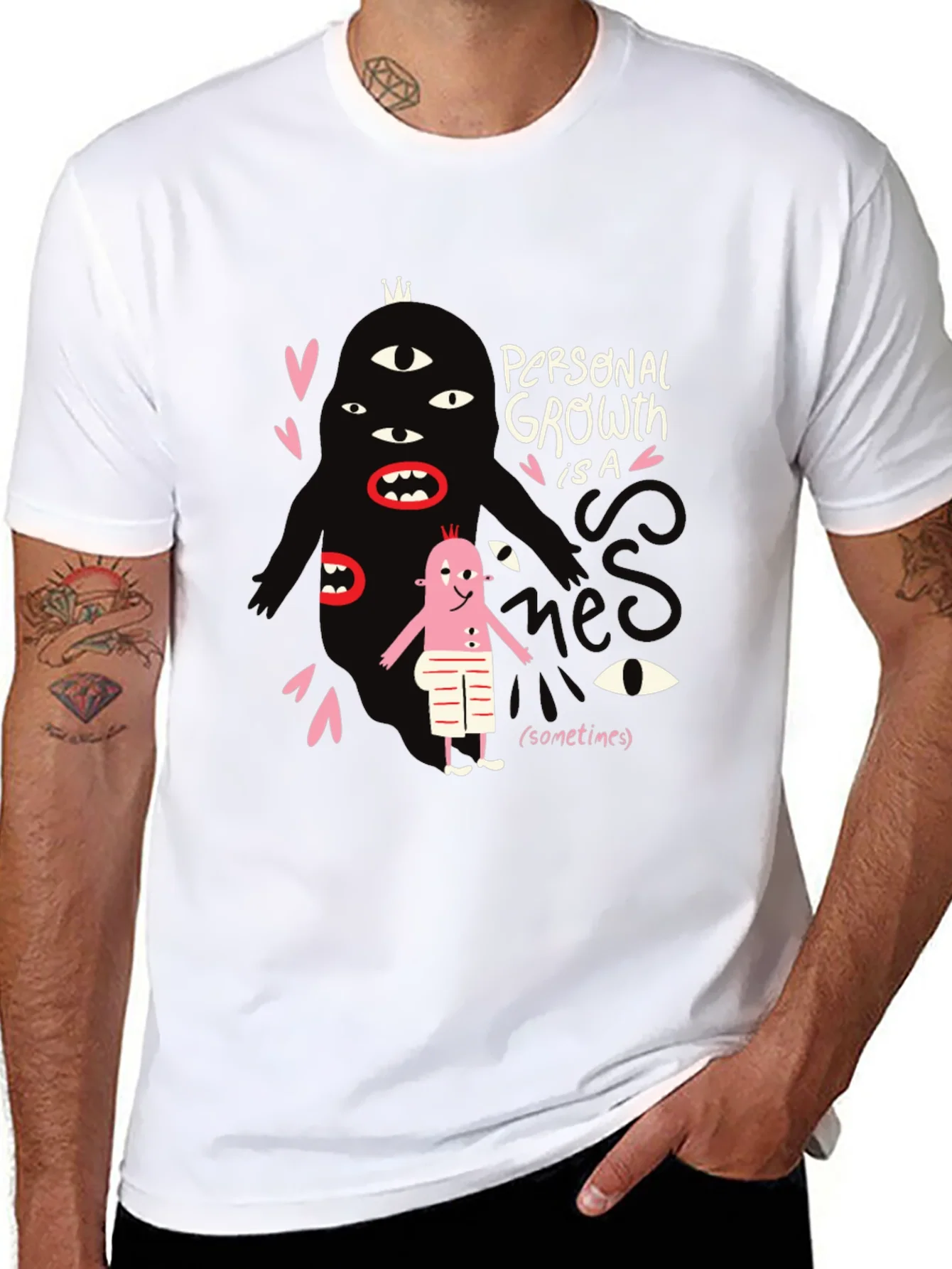 Rebbecca Mens Graphic Tee: Personal Growth Humor