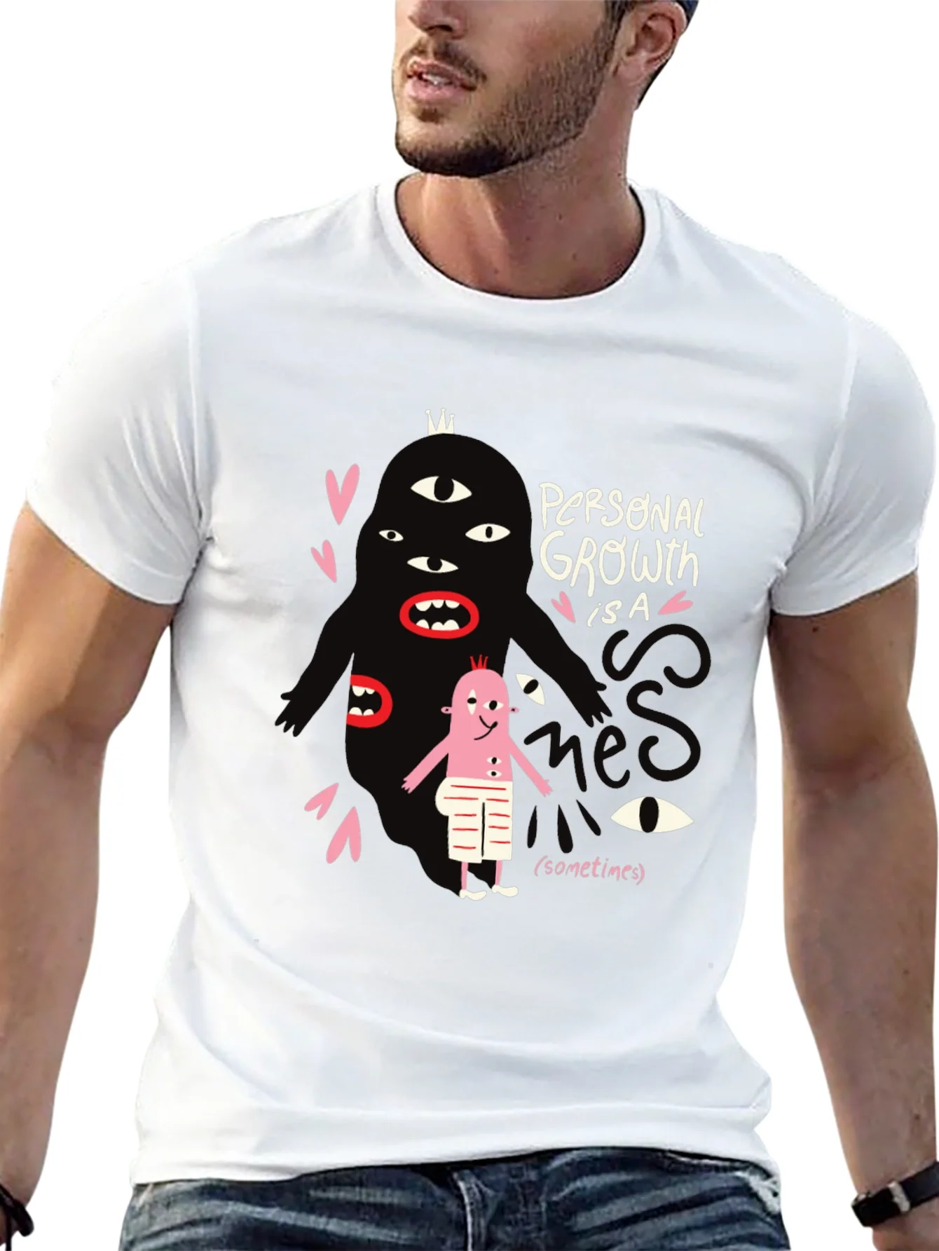 Rebbecca Mens Graphic Tee: Personal Growth Humor