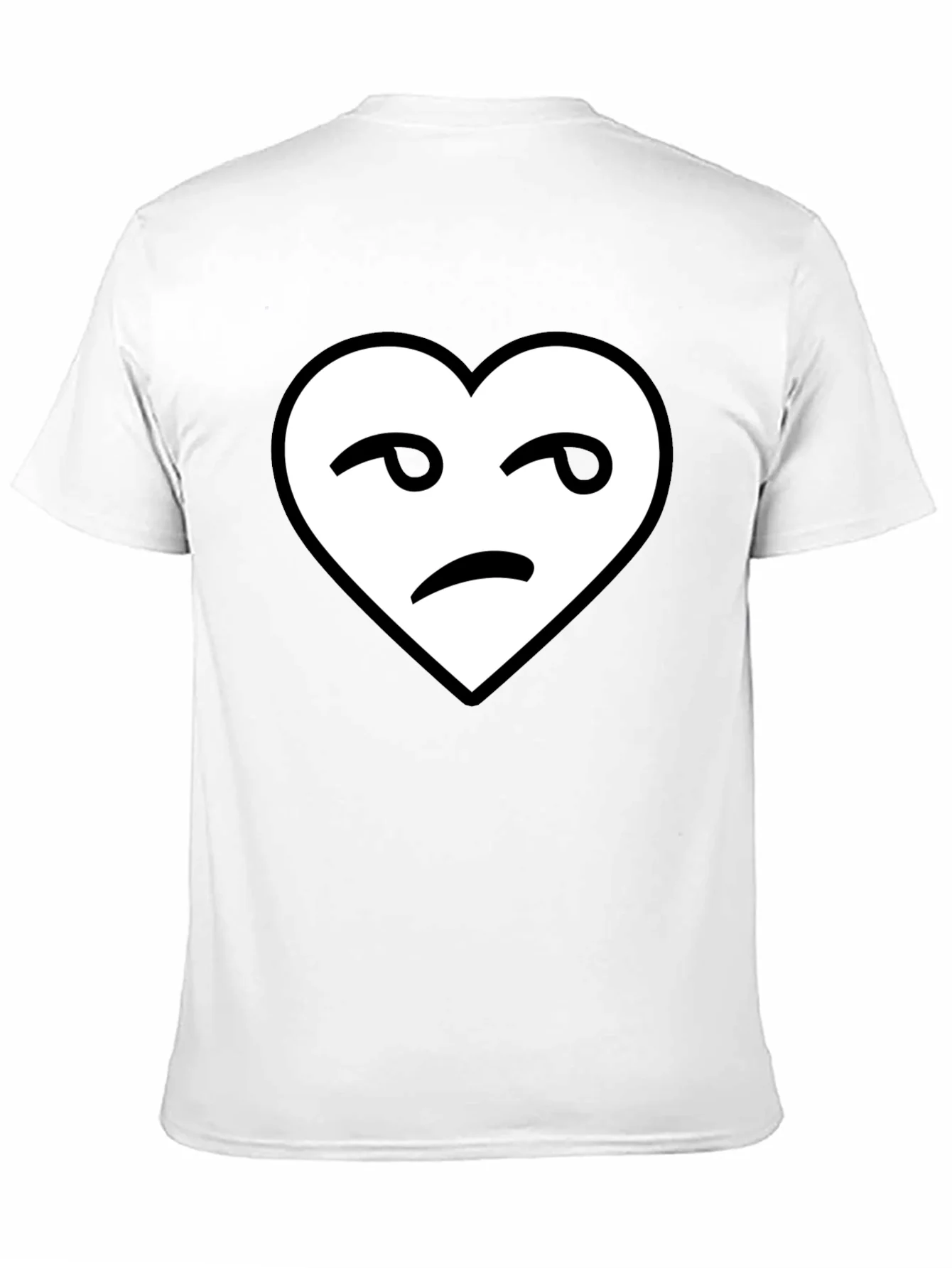 Camiseta Negra Coraz¨®n con Cara Desconfiada