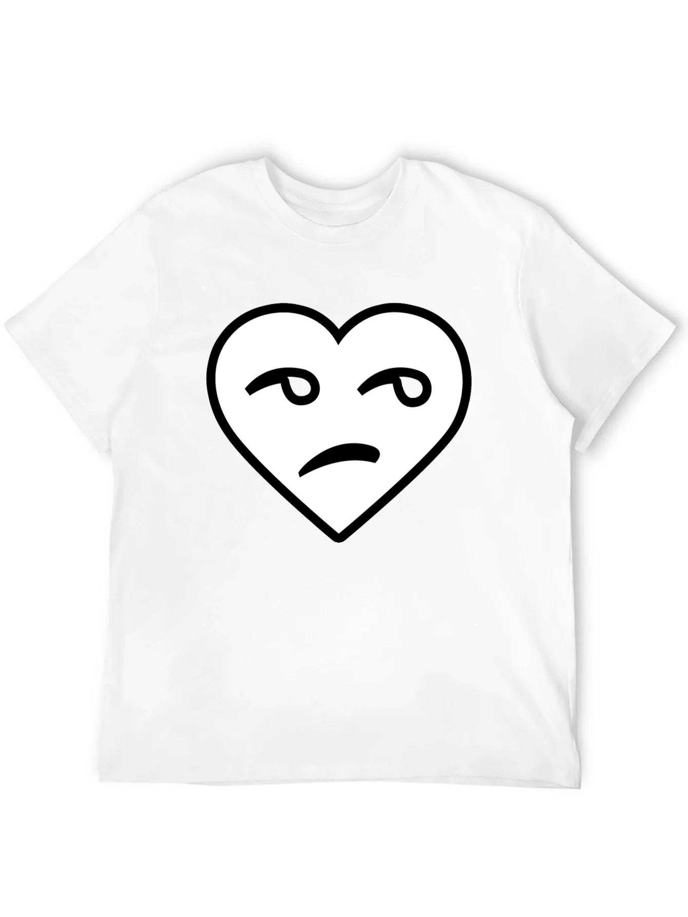Camiseta Negra Coraz¨®n con Cara Desconfiada