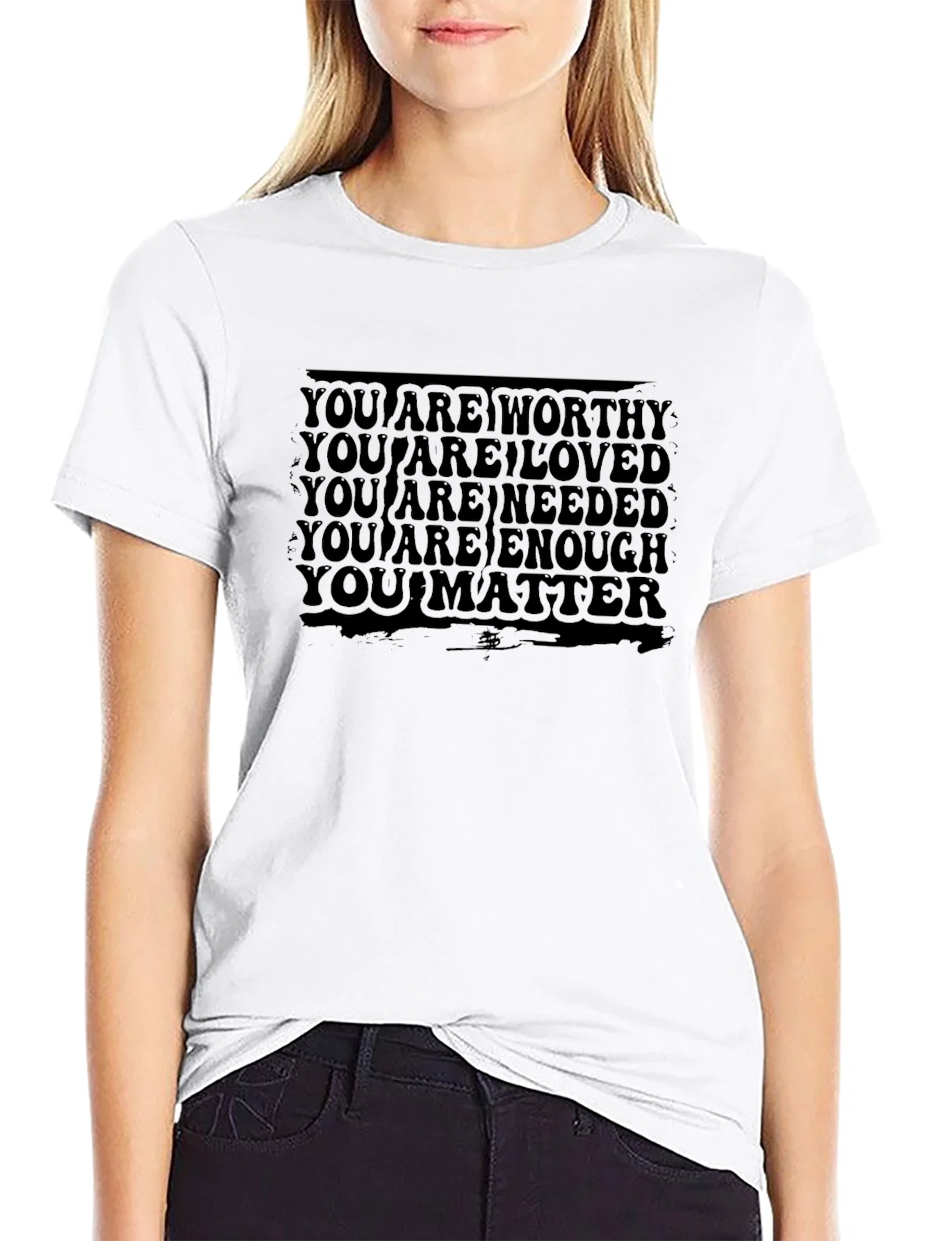 Rebbecca Affirmation T-Shirt: You Are Worthy Loved Enough