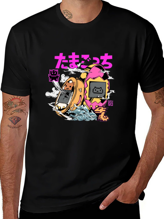 Rebbecca Retro Tamagotchi Graphic T-Shirt - Black