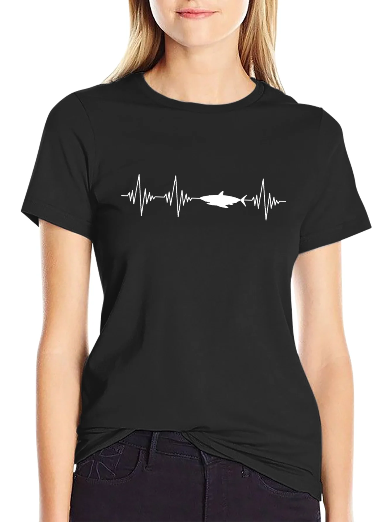Rebbecca Shark Heartbeat Graphic T-Shirt