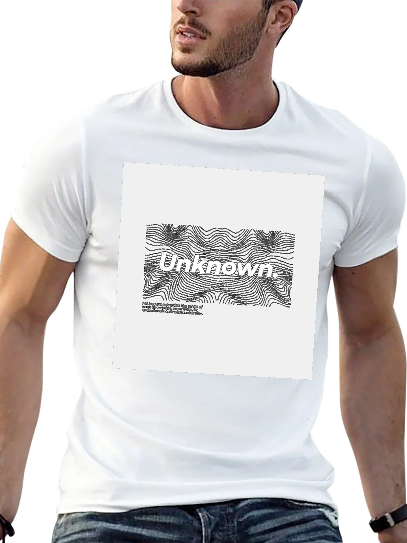 Camiseta Negra Unknown Dise?o Abstracto