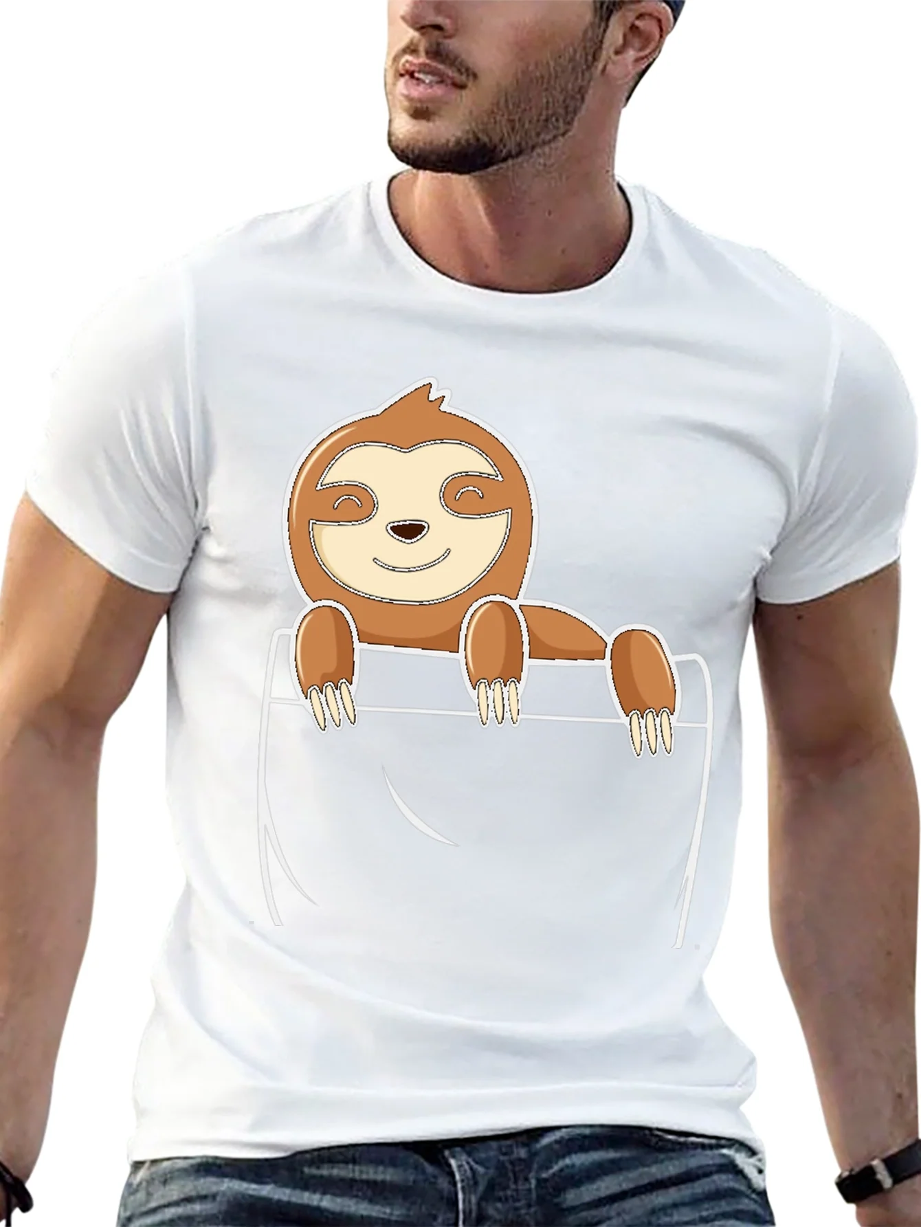 Rebbecca Sloth Pocket T-Shirt - Cute Cartoon Animal Tee