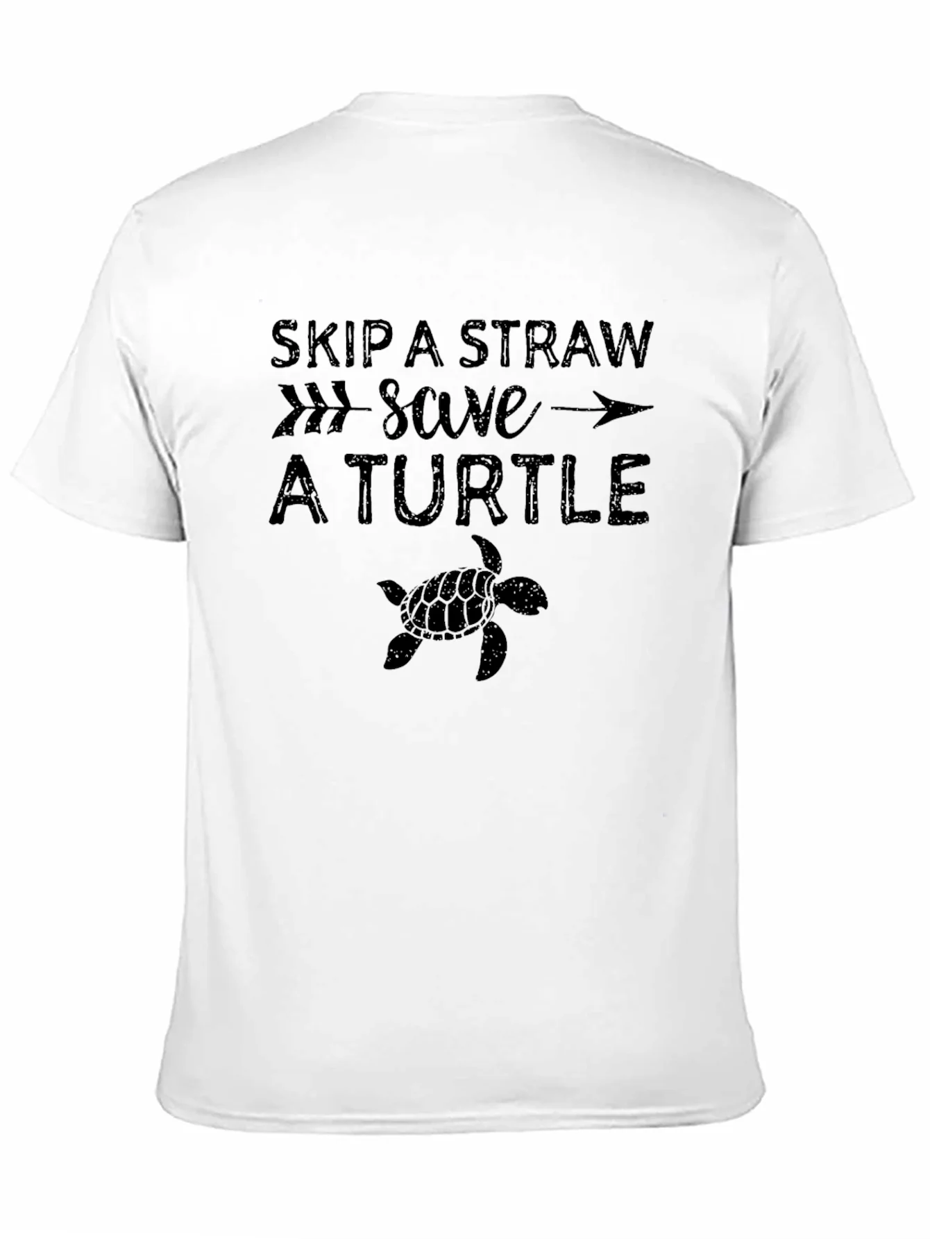 Camiseta Negra: Salva a una Tortuga Sin Pajitas