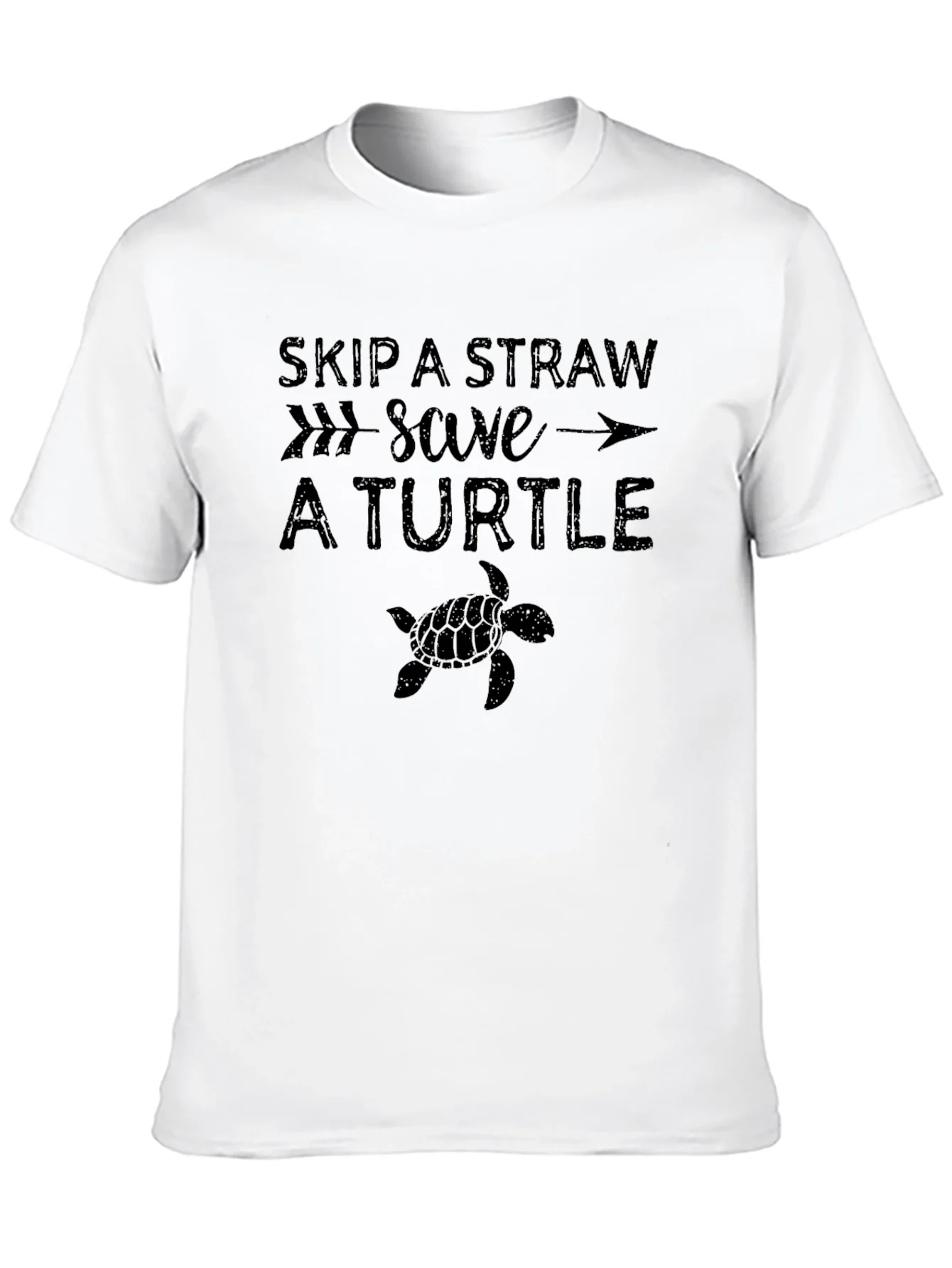 Camiseta Negra: Salva a una Tortuga Sin Pajitas