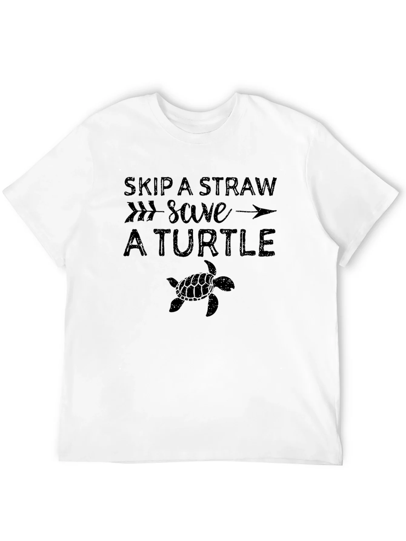 Camiseta Negra: Salva a una Tortuga Sin Pajitas