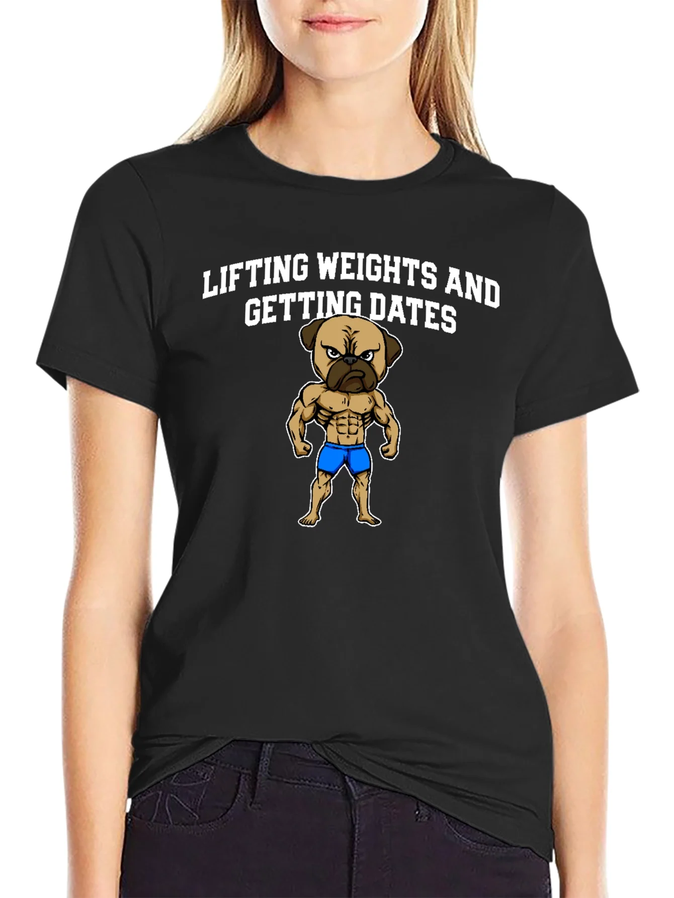 Camiseta Negra: Levanta Pesas y Consigue Citas Perrunas