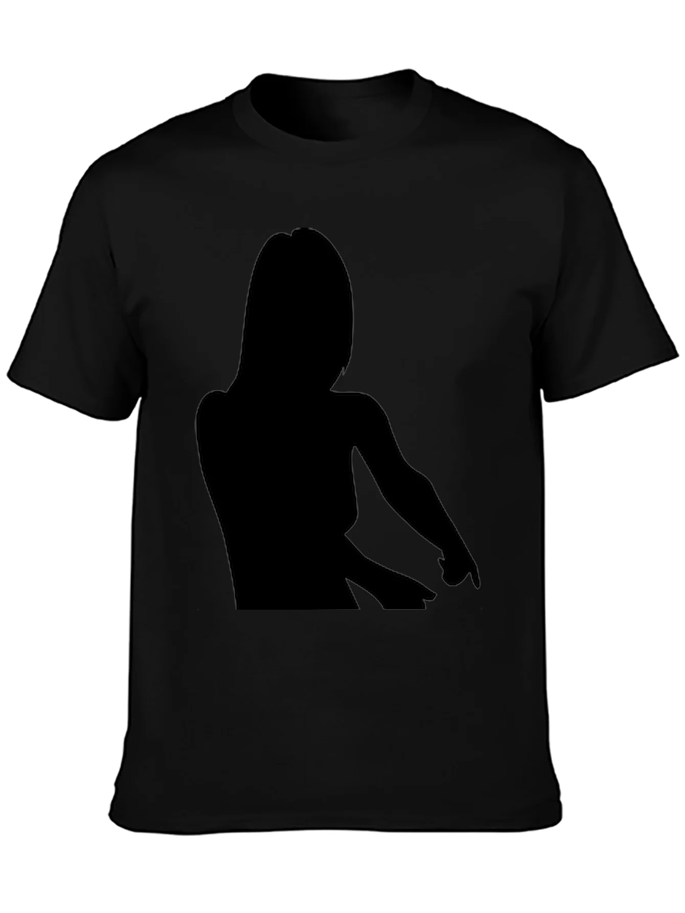 Camiseta Negra Silueta Mujer - Estilo Casual