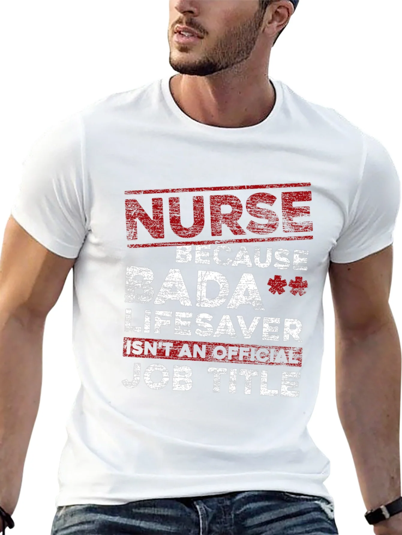 Camiseta Negra Nurse Bada Lifesaver para Enfermer¨ªa