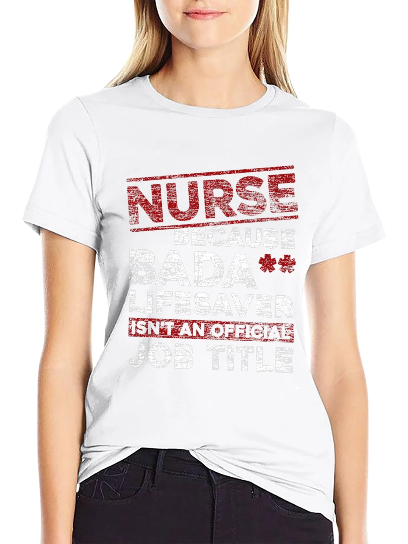 Camiseta Negra Nurse Bada Lifesaver para Enfermer¨ªa