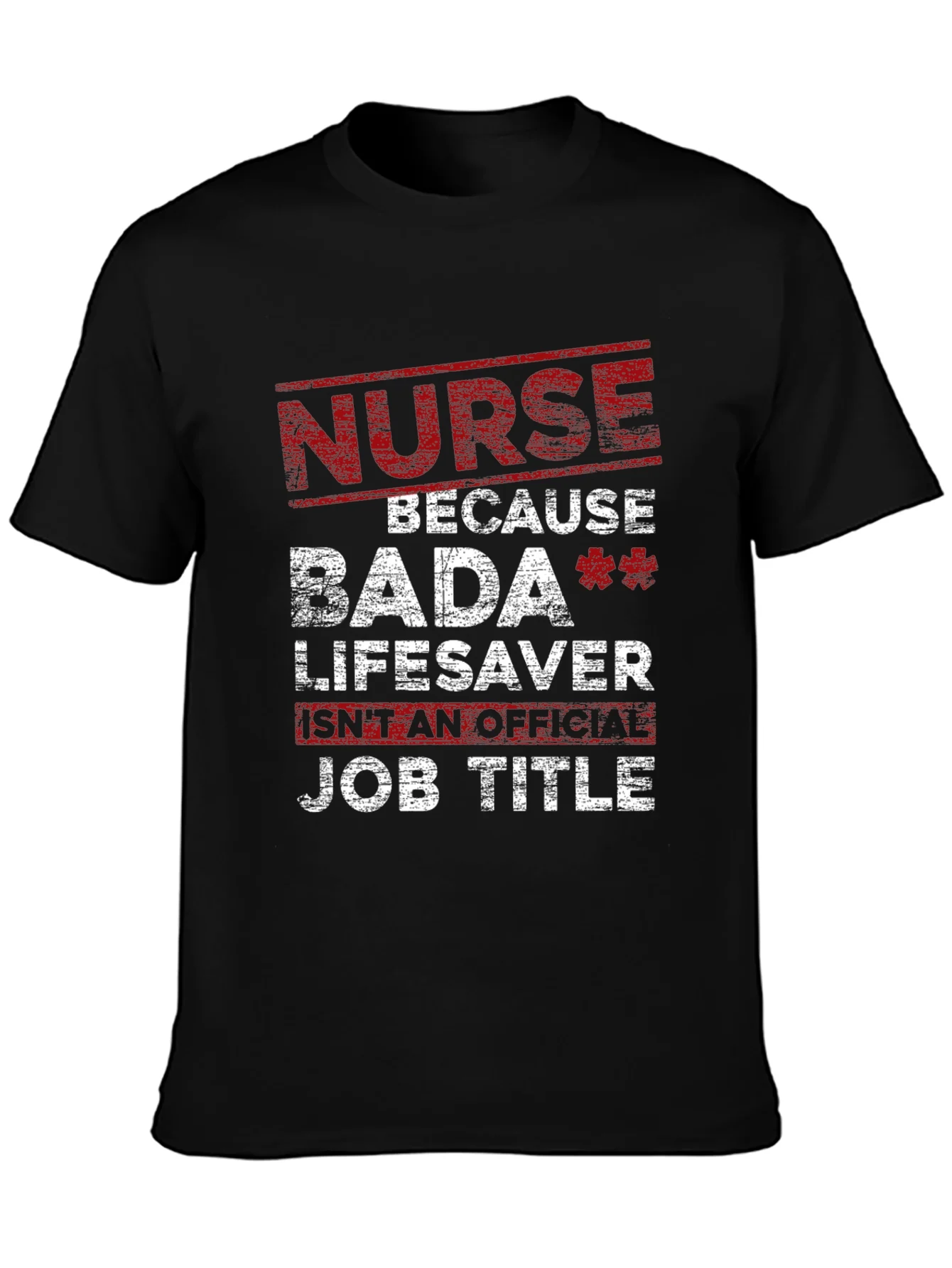 Camiseta Negra Nurse Bada Lifesaver para Enfermer¨ªa