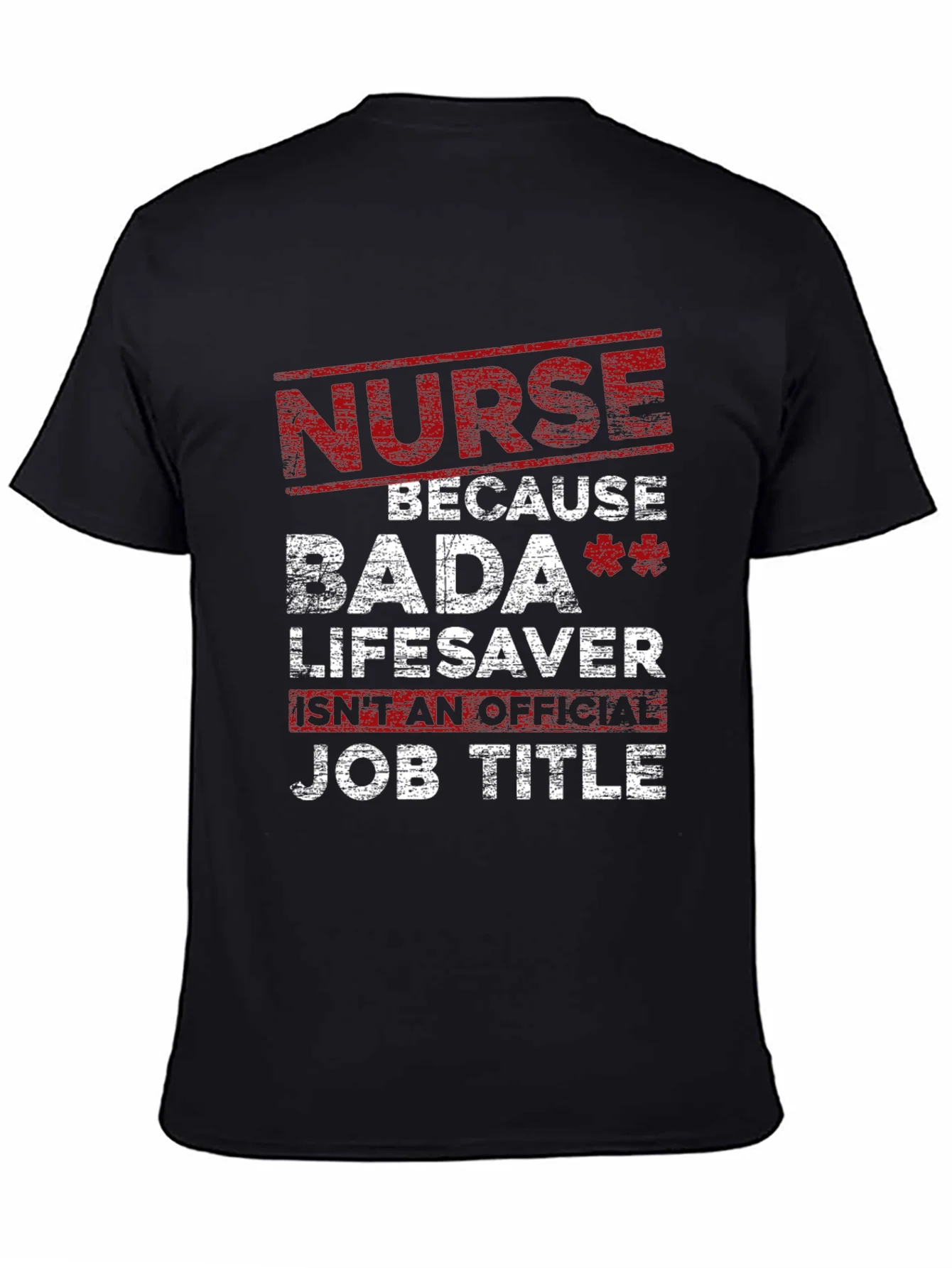 Camiseta Negra Nurse Bada Lifesaver para Enfermer¨ªa