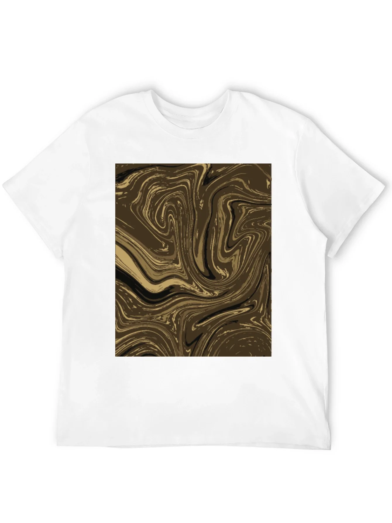 Rebbecca Abstract Swirl Graphic Tee - Brown