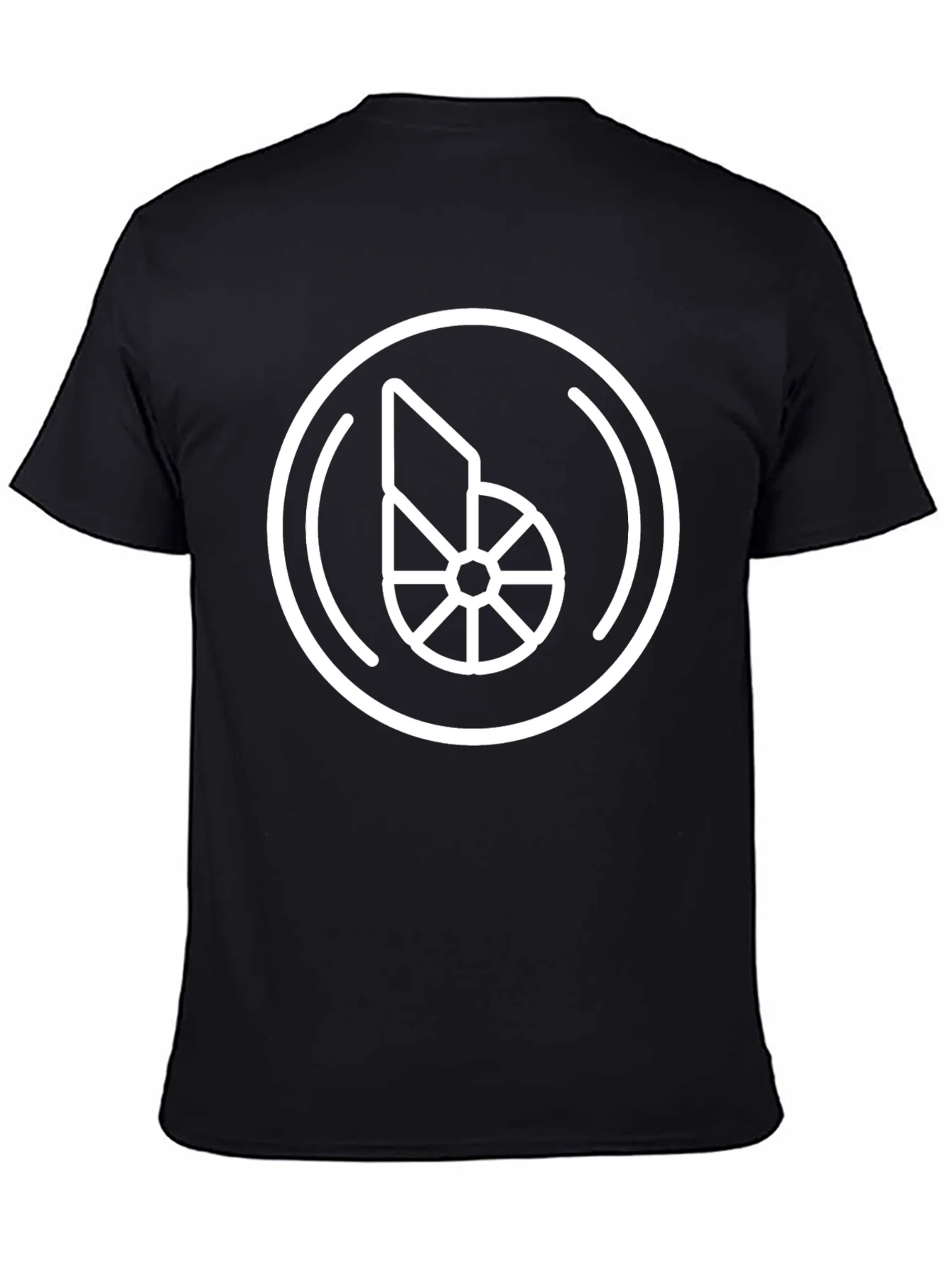 Camiseta Negra con Dise?o Geom¨¦trico Circular